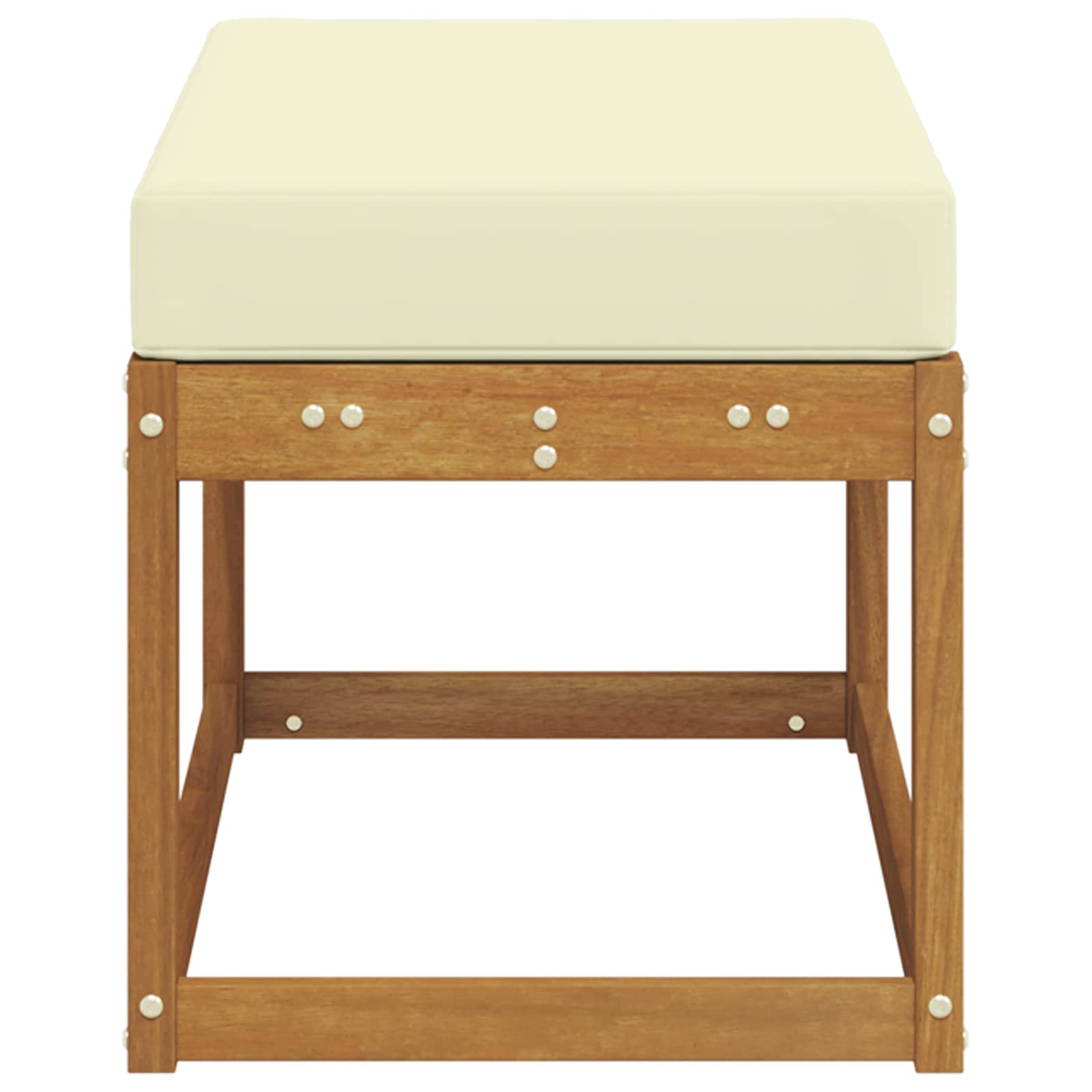 Vanjska klupa s jastukom Prirodna i krem 79 x 43 x 37 cm
