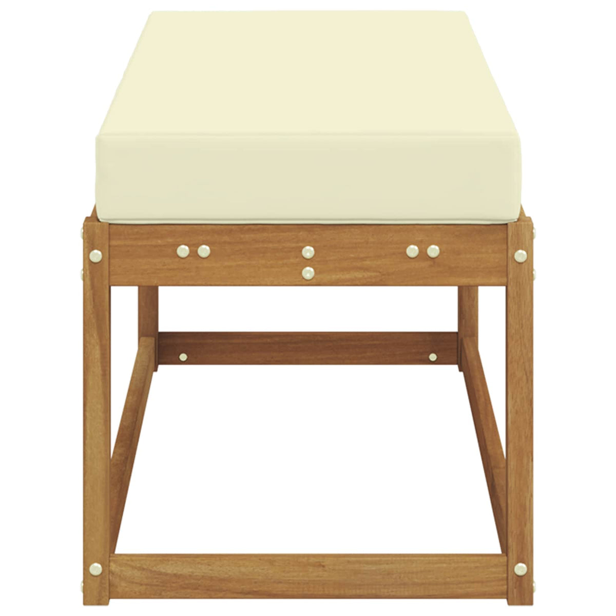 Vanjska klupa s jastukom Prirodna i krem 115 x 43 x 45 cm
