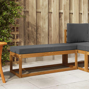 Vanjska klupa s jastukom Prirodna i antracit 115 x 43 x 45 cm