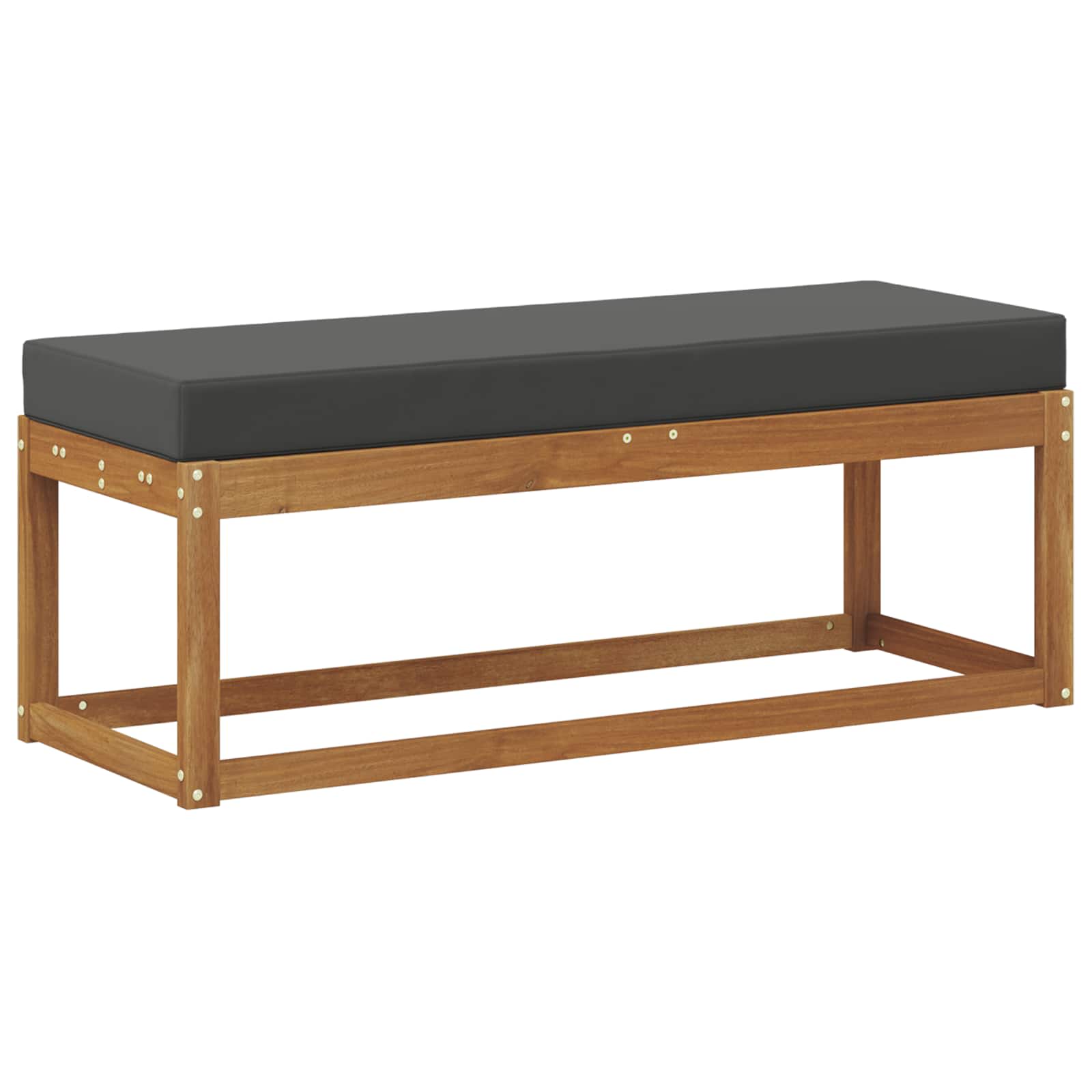 Vanjska klupa s jastukom Prirodna i antracit 115 x 43 x 45 cm