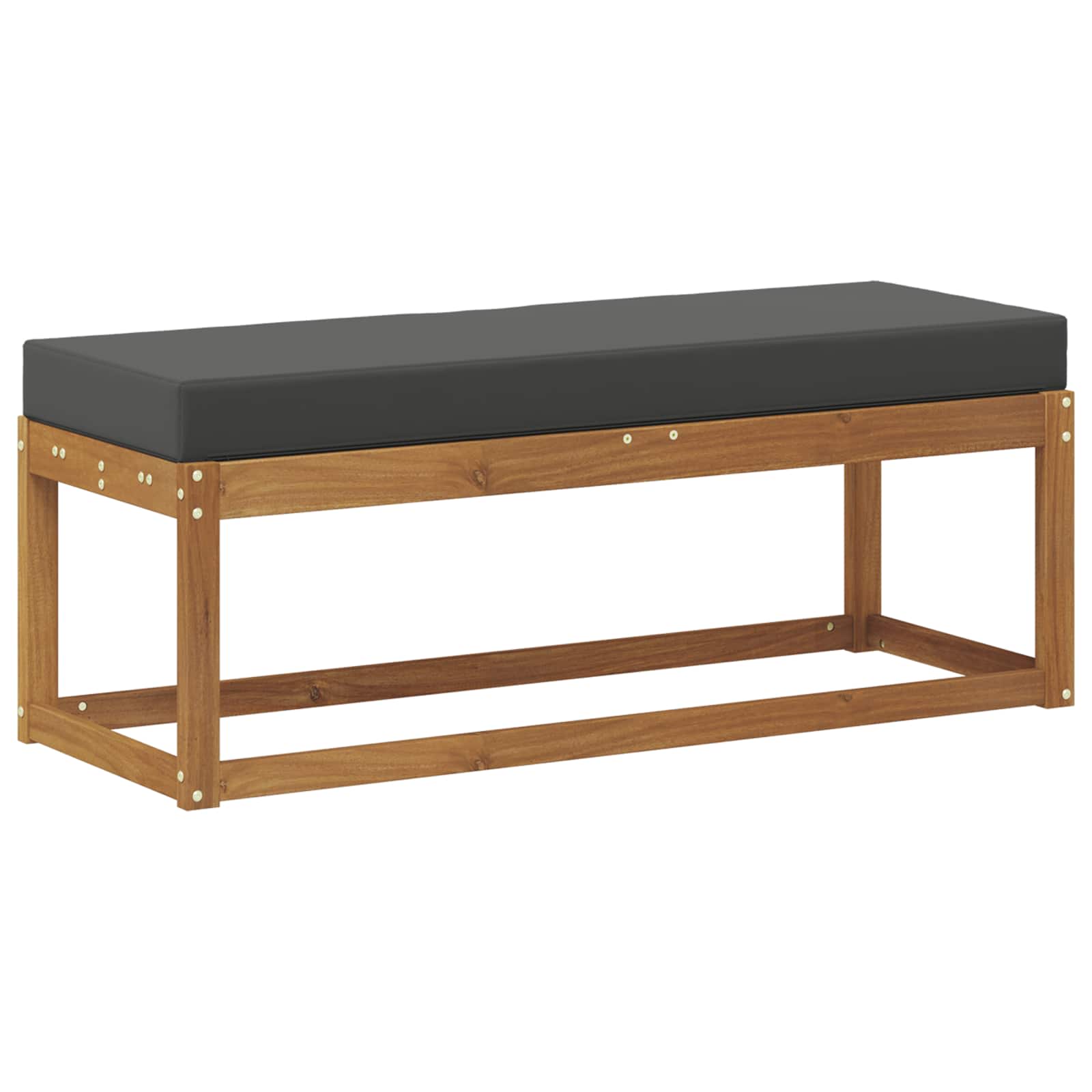Vanjska klupa s jastukom Prirodna i antracit 115 x 43 x 45 cm