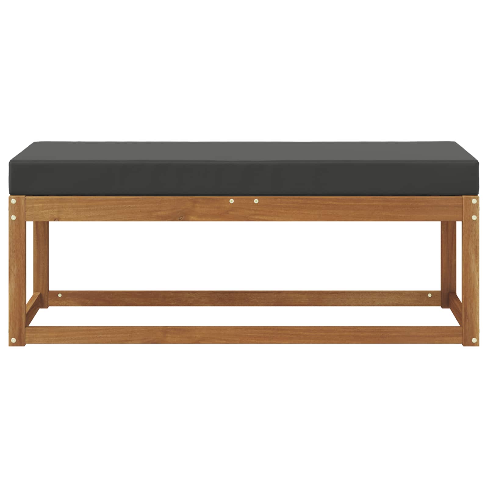 Vanjska klupa s jastukom Prirodna i antracit 115 x 43 x 45 cm