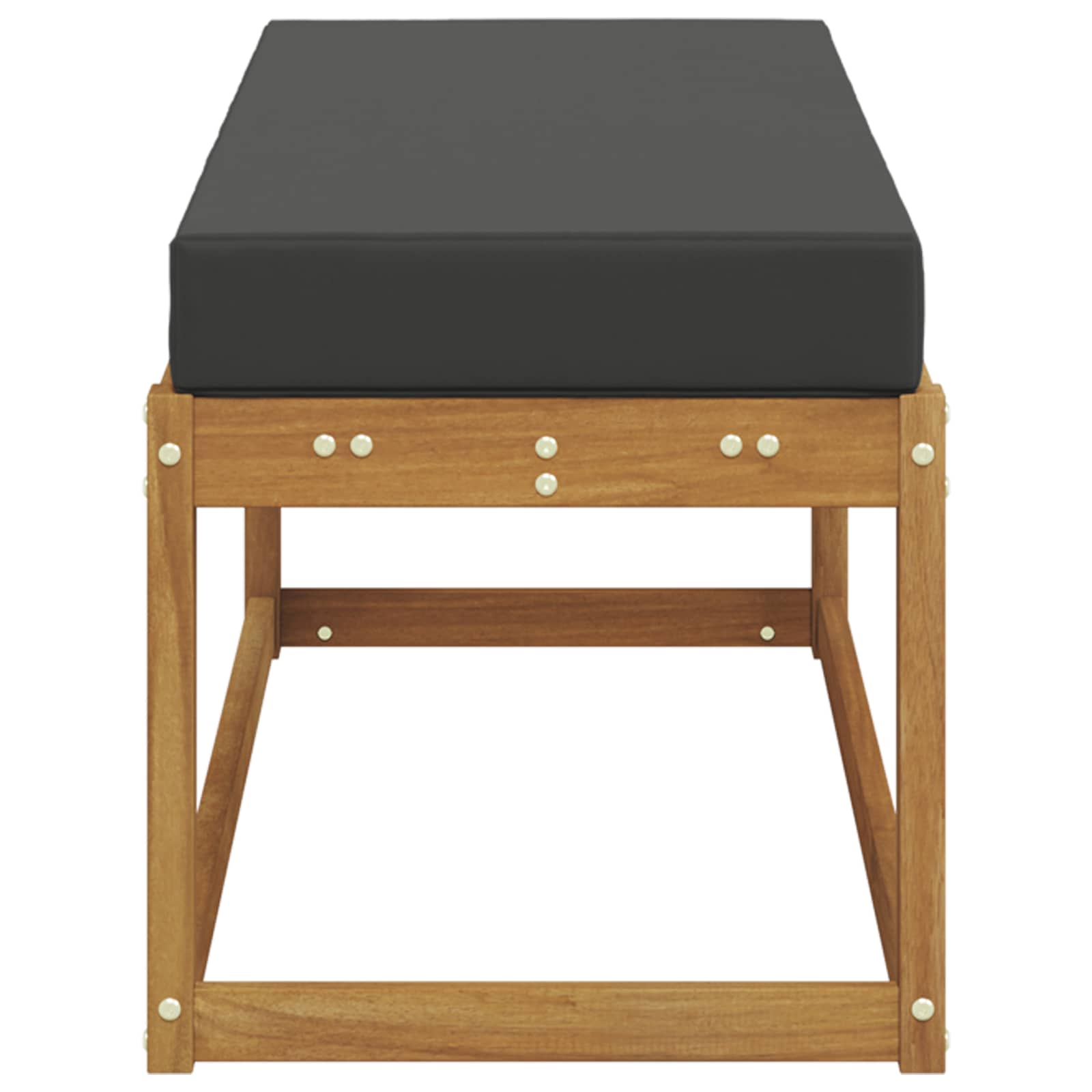 Vanjska klupa s jastukom Prirodna i antracit 115 x 43 x 45 cm