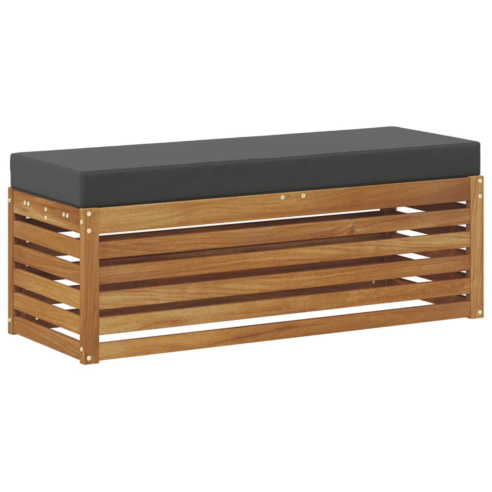 Klupa za sjedenje Prirodna i antracit 115 x 43 x 37 cm