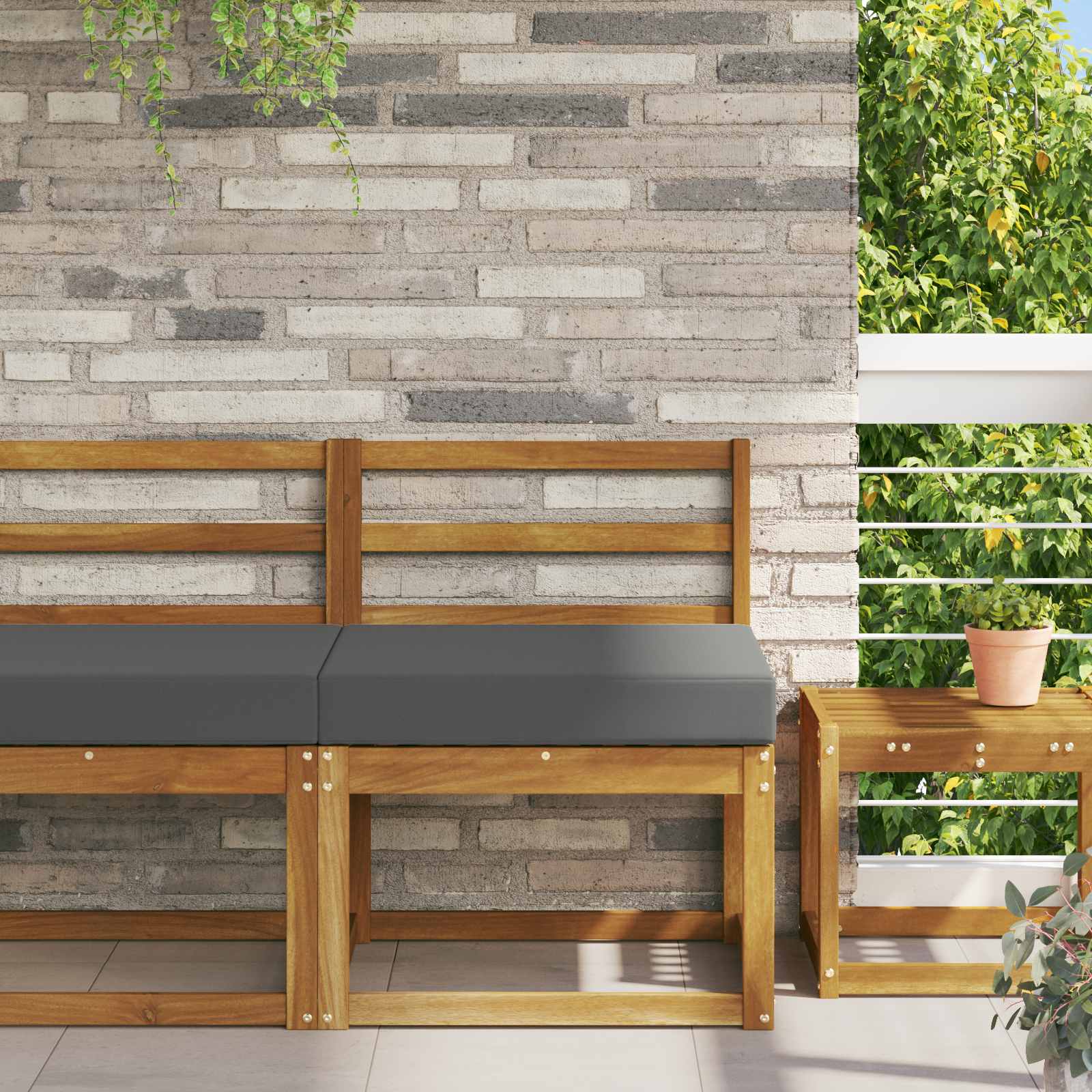 Jastuk za vanjsku sofU Antracit 60 x 60 x 8 cm Poliester