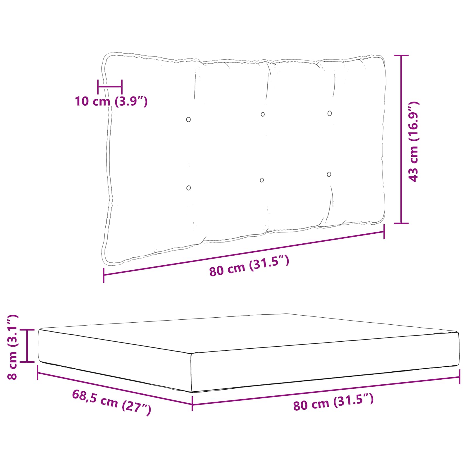 Jastuk za vanjsku sofU 2 pcs Crvena Poliester