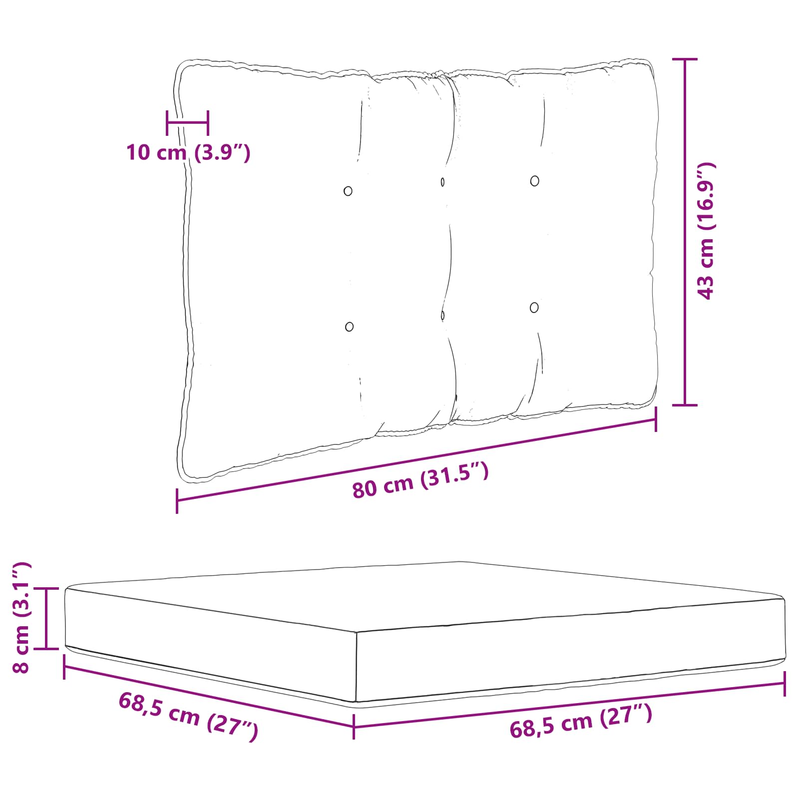 Jastuk za vanjsku sofU 3 pcs Antracit Poliester