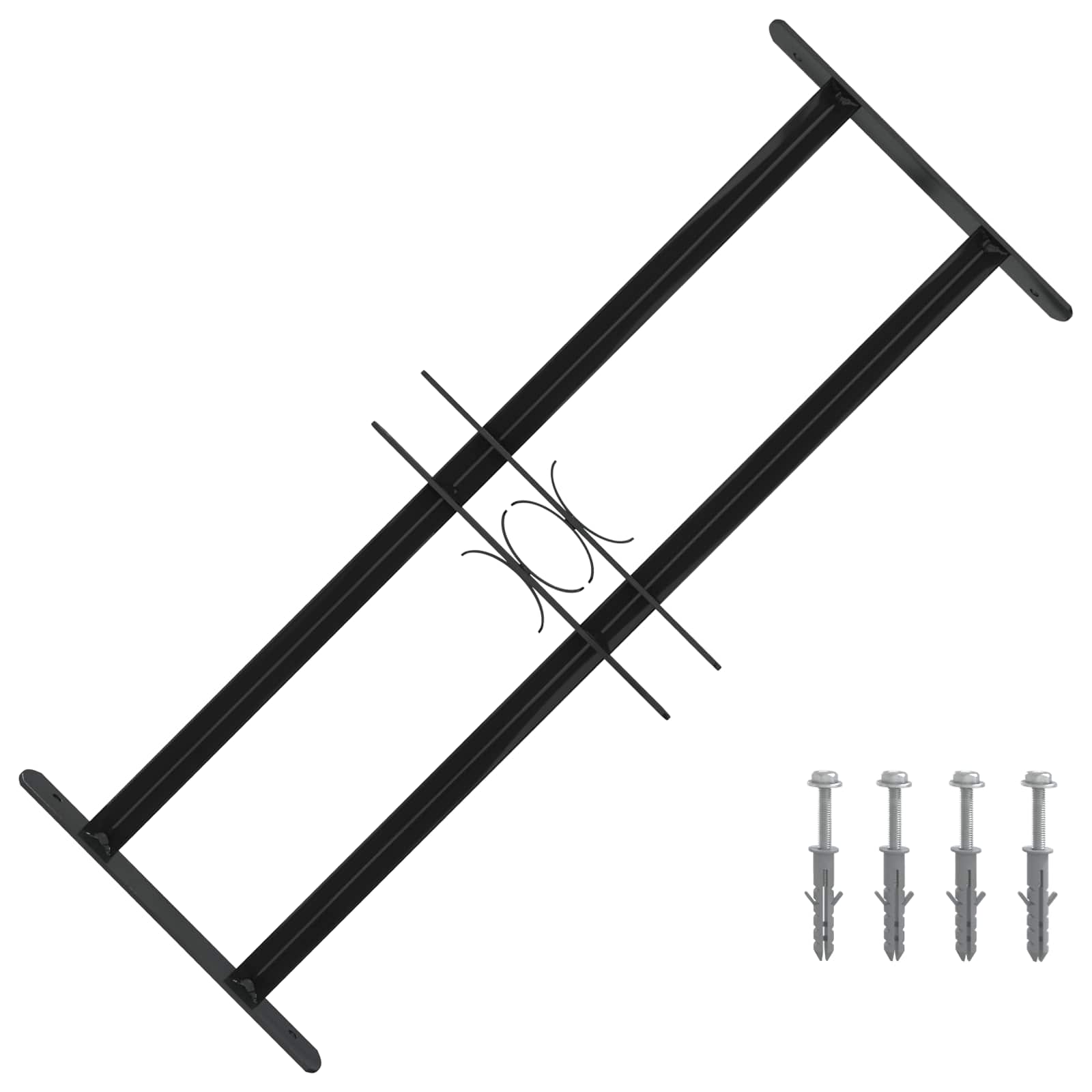 Rešetka za prozor 76 x 30 cm Čelik s prahom premazan Crna
