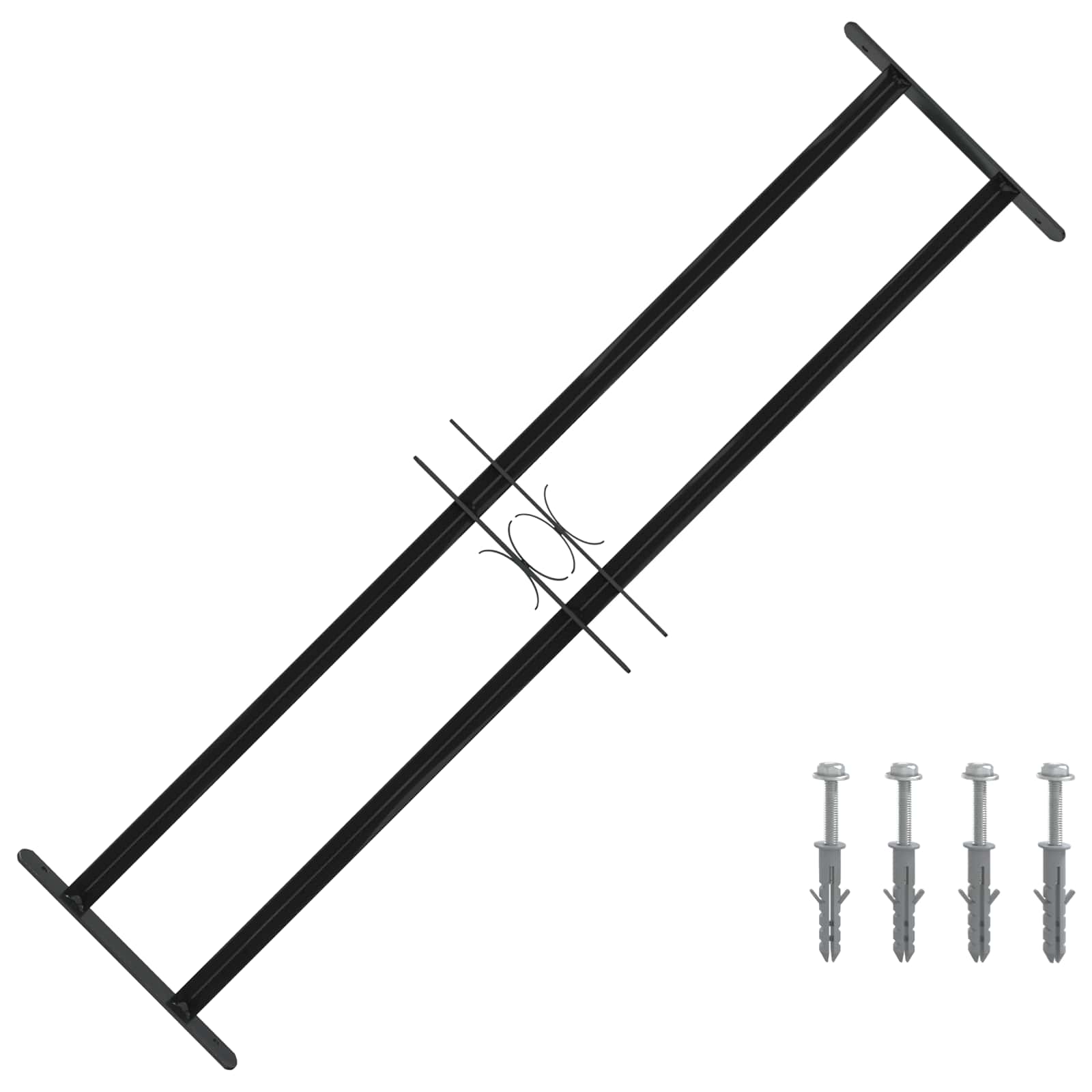 Rešetka za prozor 115 x 30 cm Čelik s prahom premazan Crna