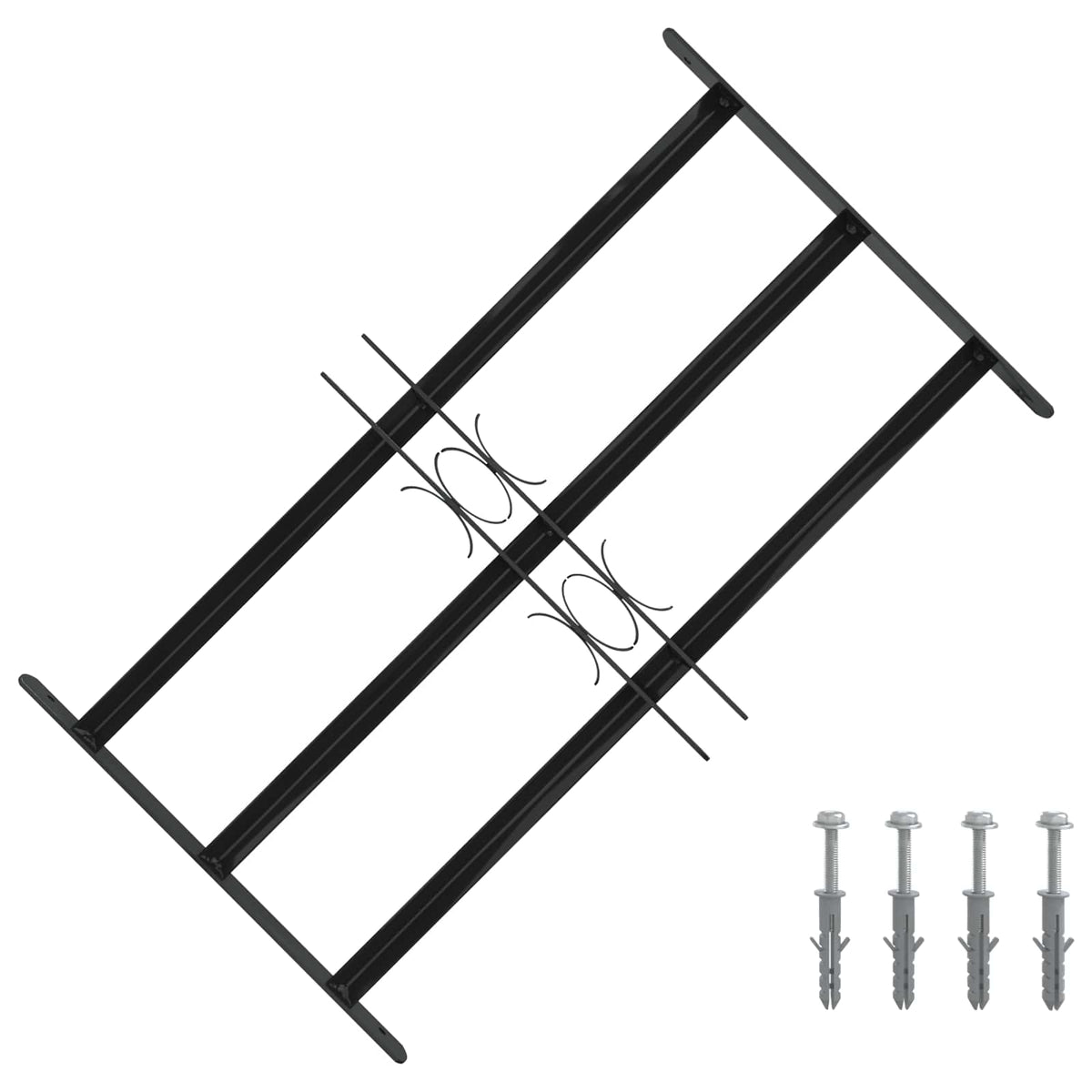 Rešetka za prozor 75.5 x 45 cm Čelik s prahom premazan Crna