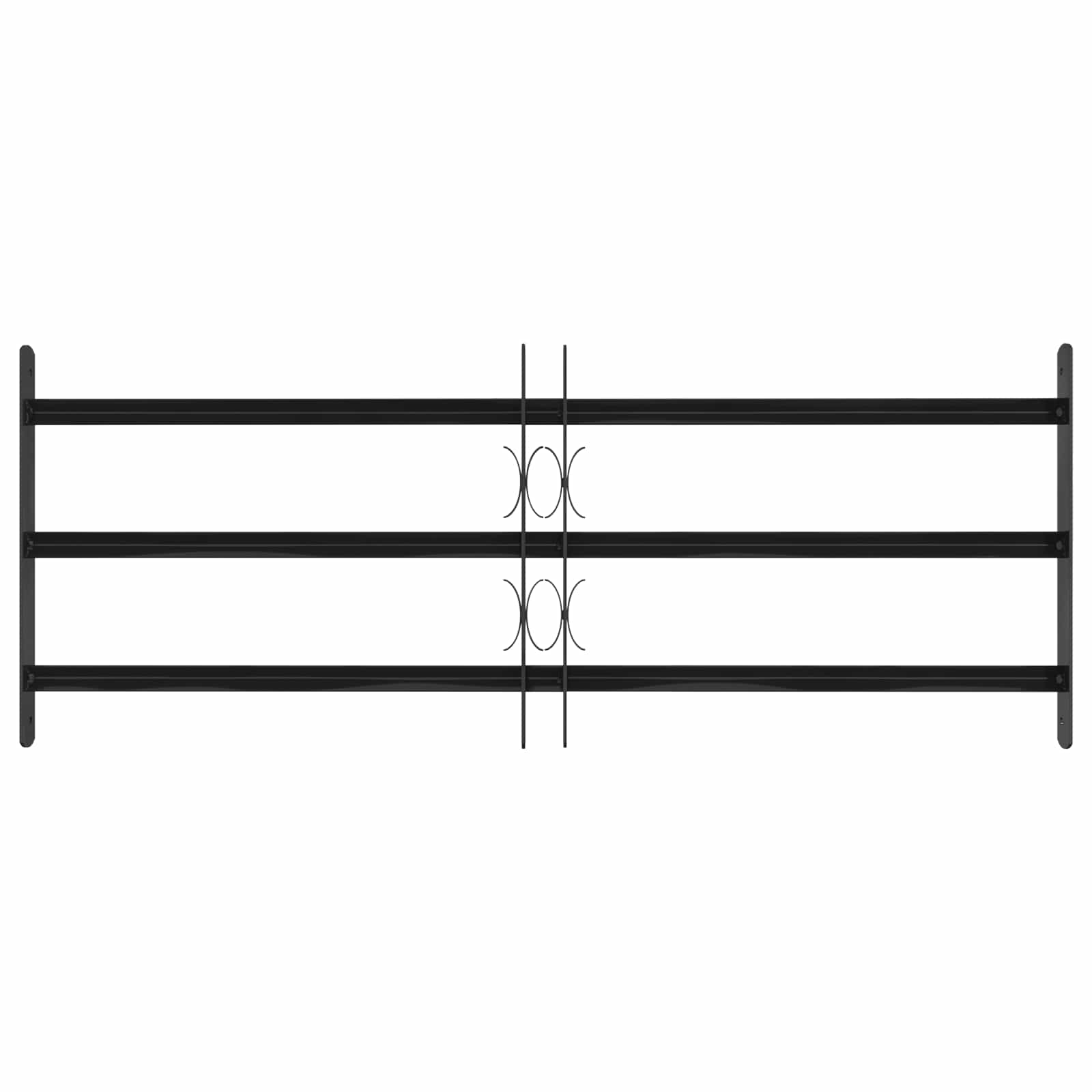 Rešetka za prozor 116 x 45 cm Čelik s prahom premazan Crna