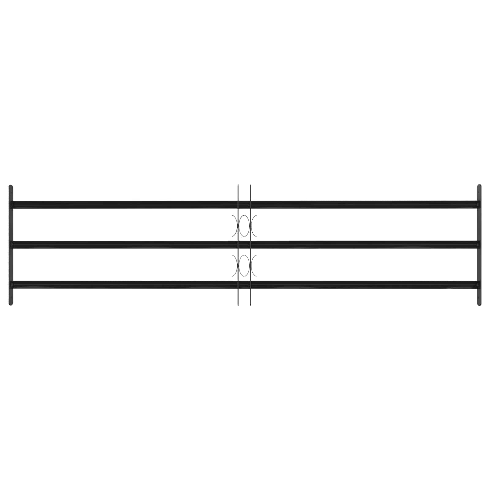 Rešetka za prozor 174 x 45 cm Čelik s prahom premazan Crna