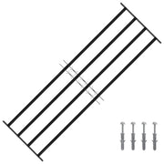 Rešetka za prozor 175 x 60 cm Čelik s prahom premazan Crna