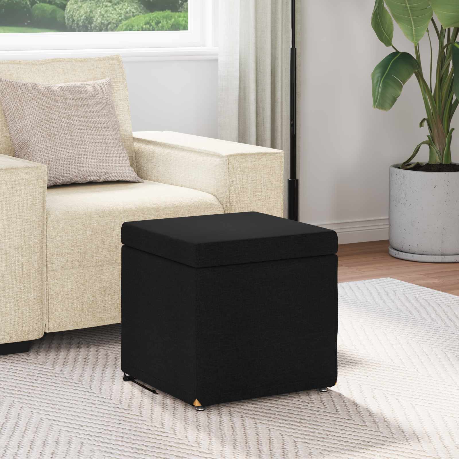 Stolica Crna 41 x 41 x 40 cm Tkanina i konstruirano drvo