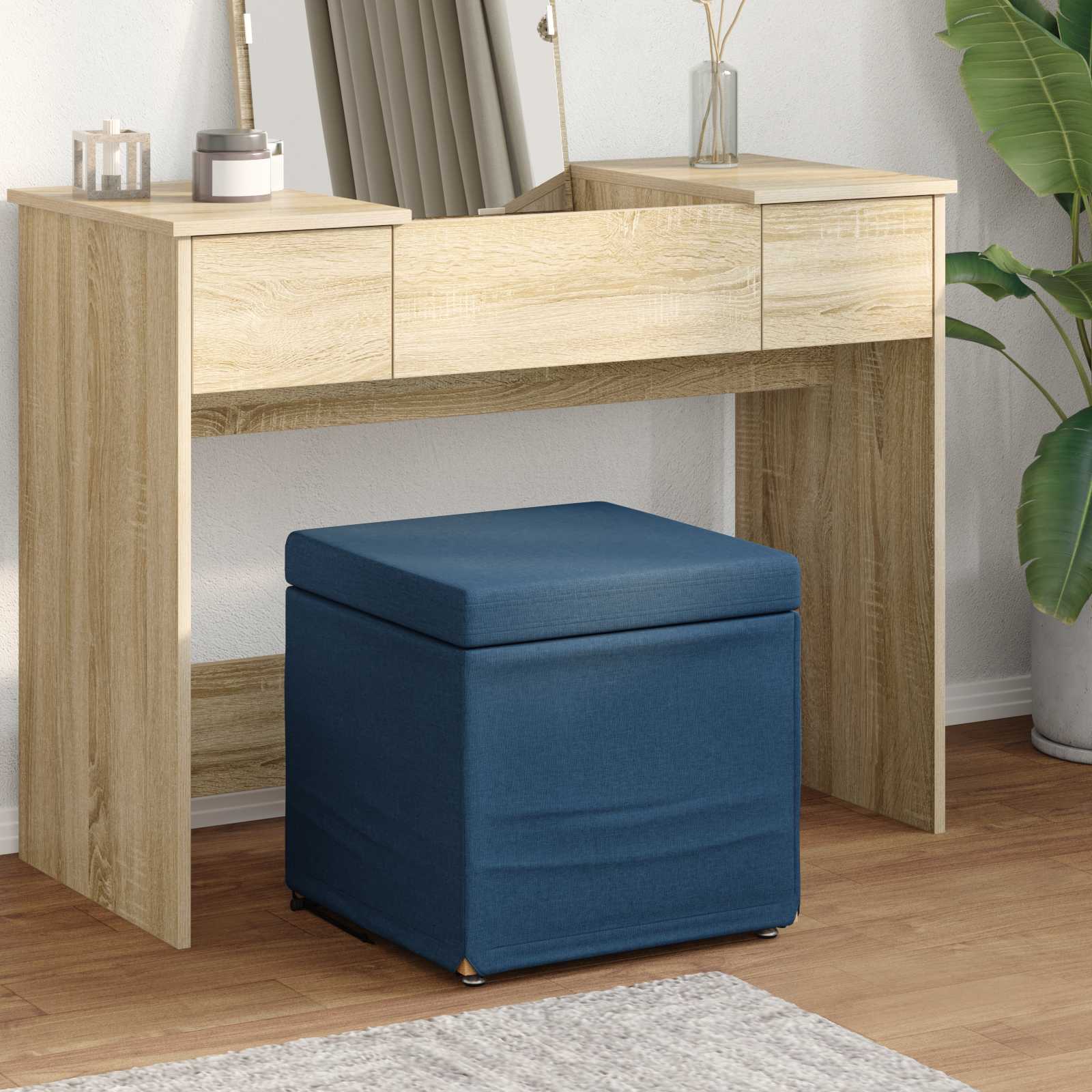 Stolica Plava 41 x 41 x 40 cm Tkanina i konstruirano drvo