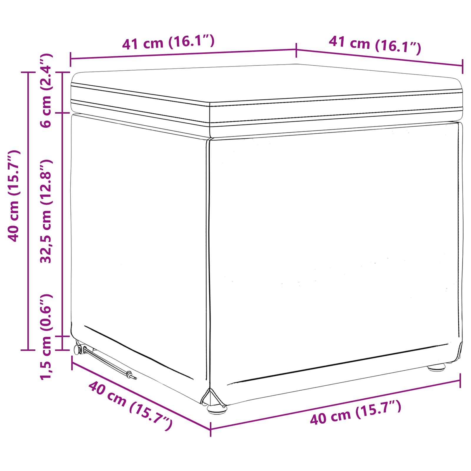 Stolica Plava 41 x 41 x 40 cm Tkanina i konstruirano drvo