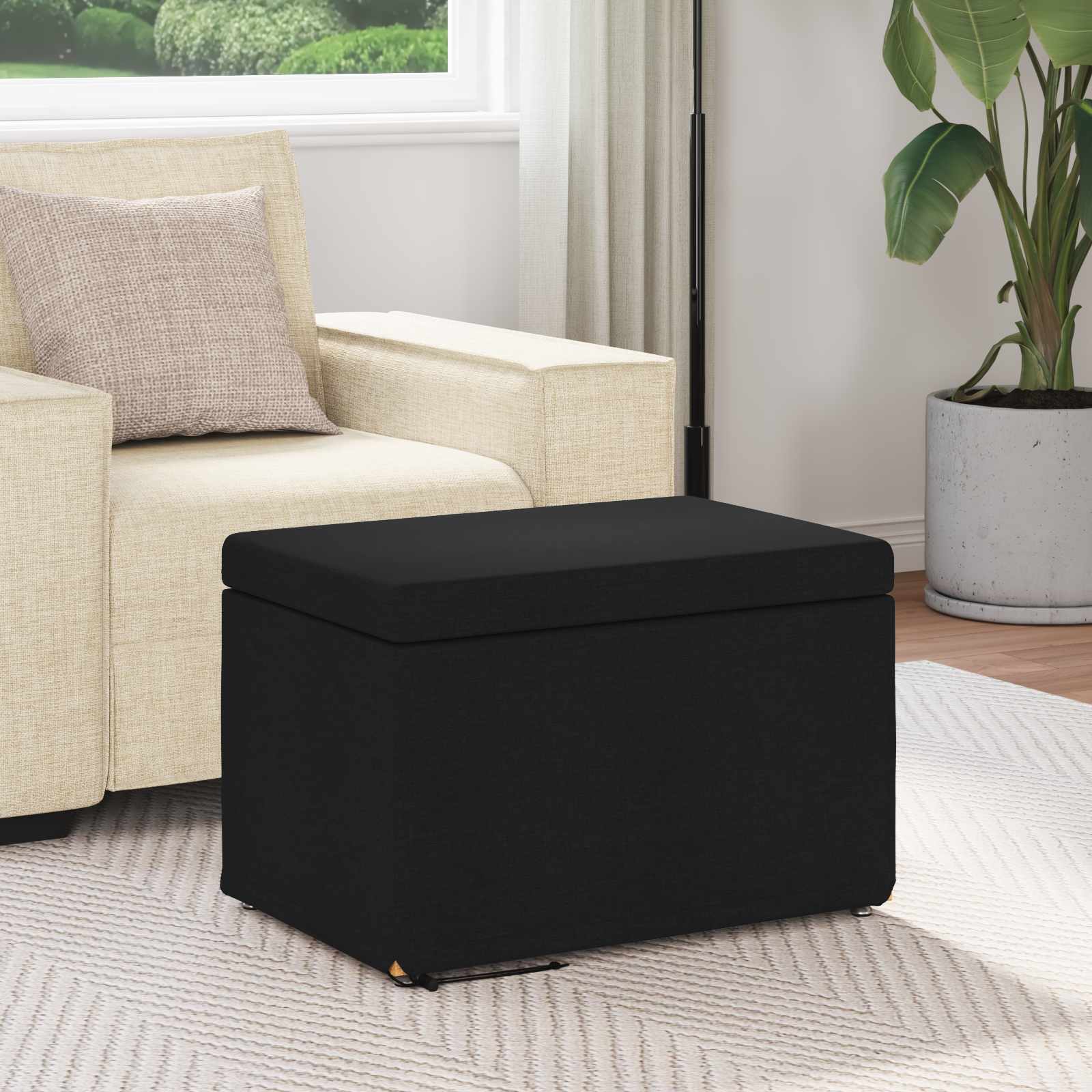 Stolica Crna 61 x 41 x 40 cm Tkanina i konstruirano drvo