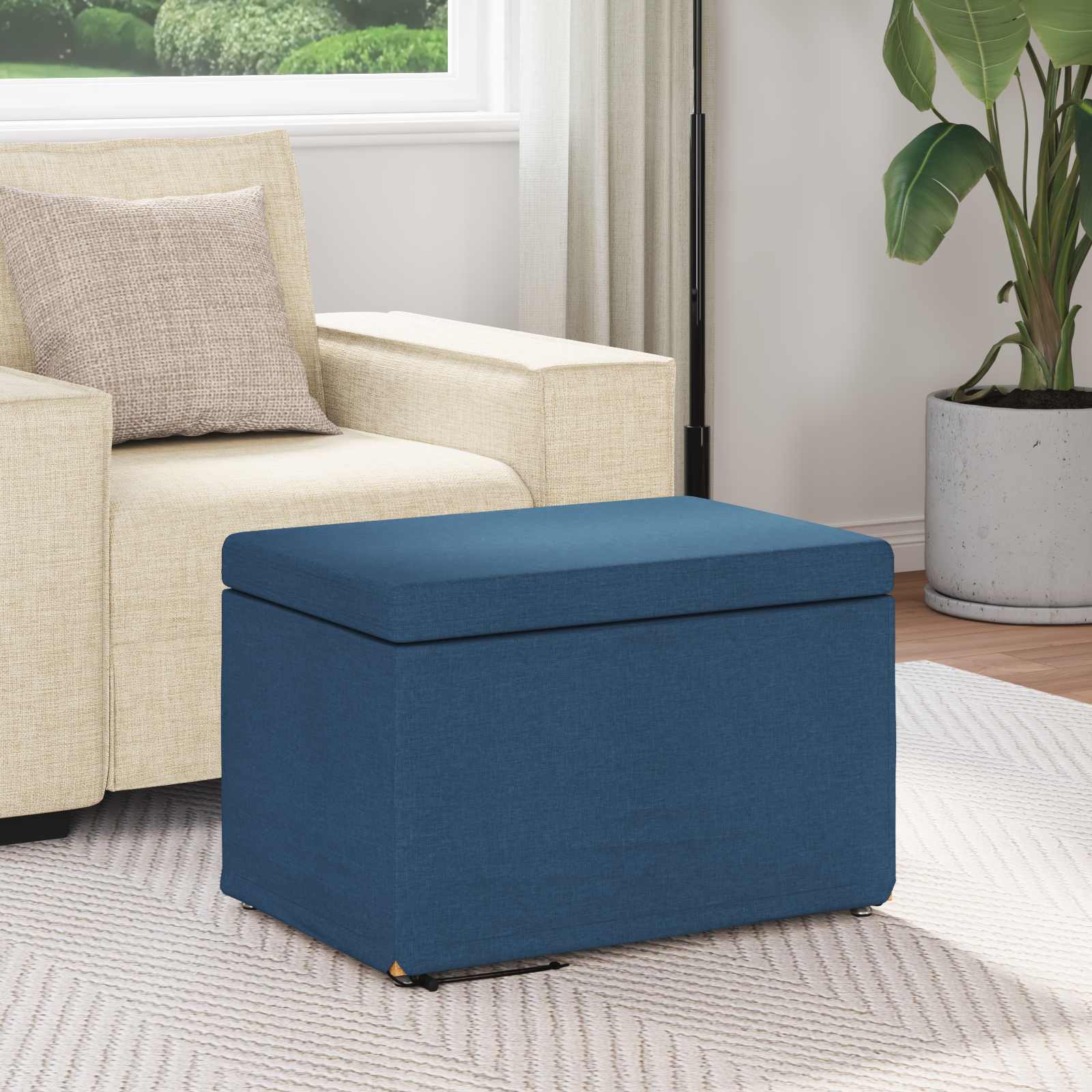 Stolica Plava 61 x 41 x 40 cm Tkanina i konstruirano drvo