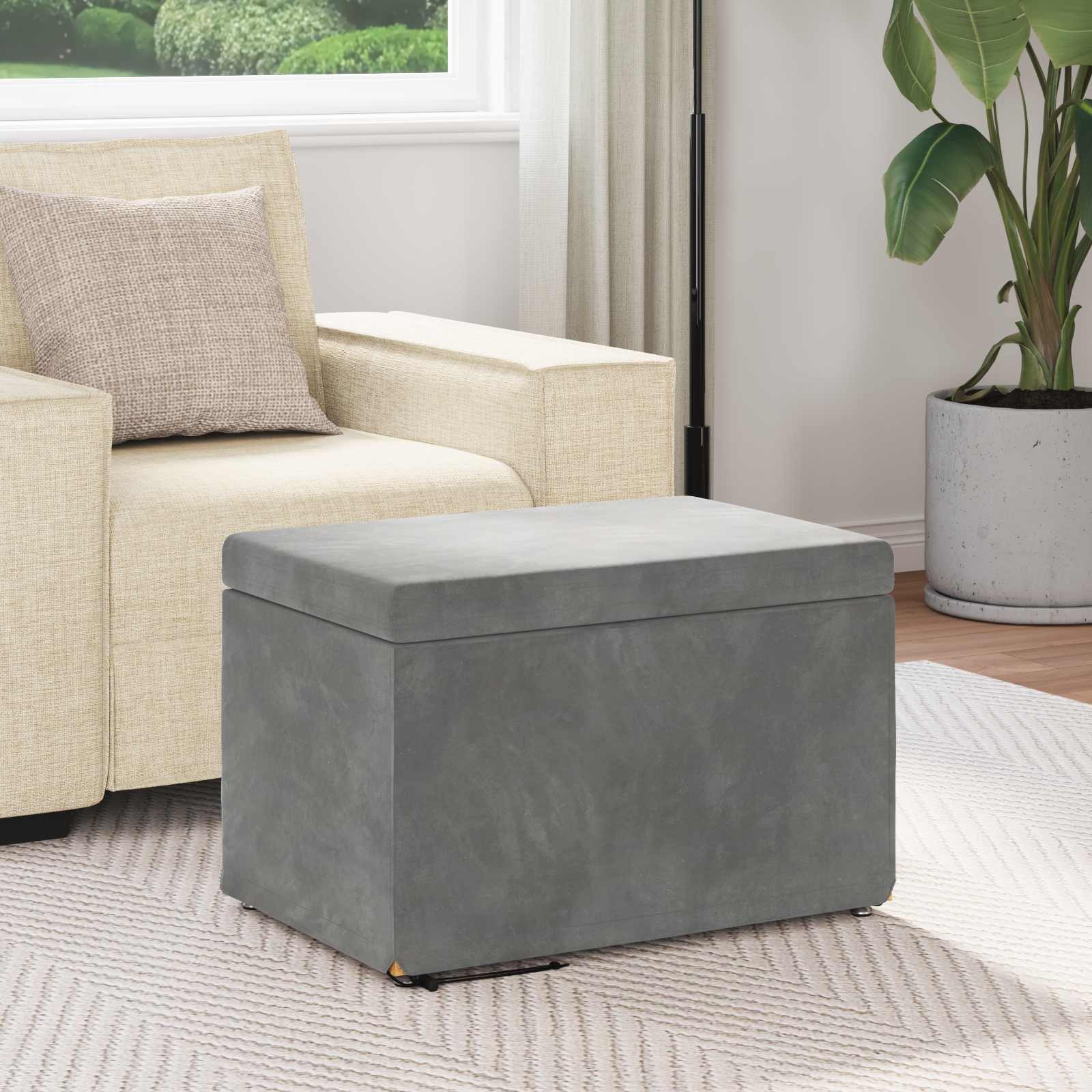 Stolica Tamno siva 61 x 41 x 40 cm Svileni i Fino Radeći Drvo