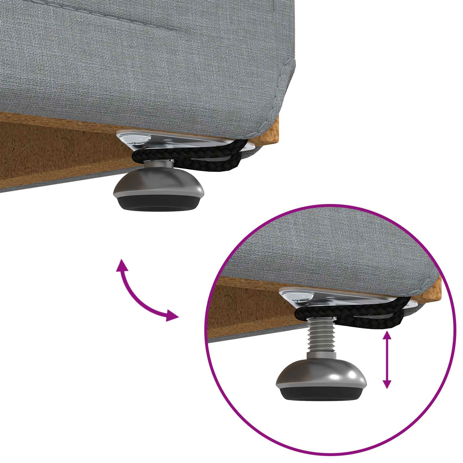 Stolica Svijetlo siva Tkanina i konstruirano drvo