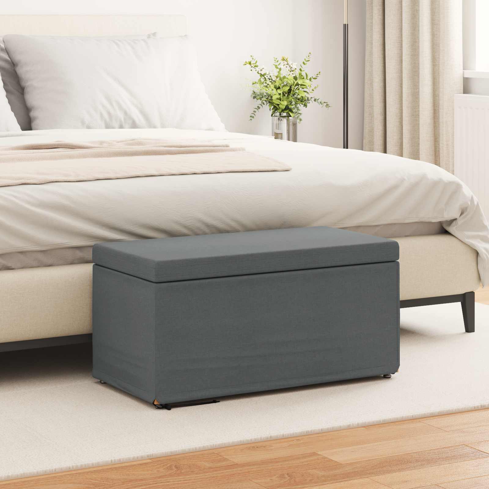 Stolica Tamno siva 81 x 41 x 40 cm Tkanina i konstruirano drvo
