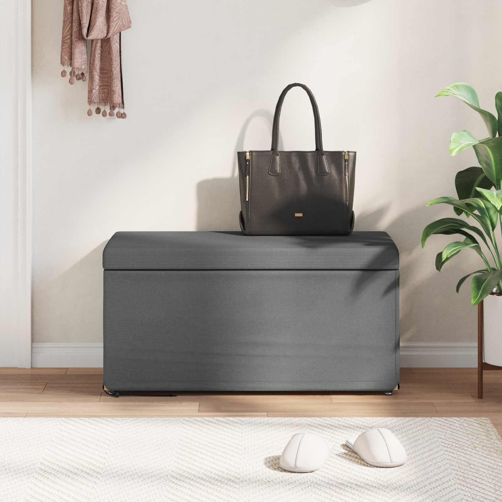 Stolica Tamno siva 81 x 41 x 40 cm Tkanina i konstruirano drvo