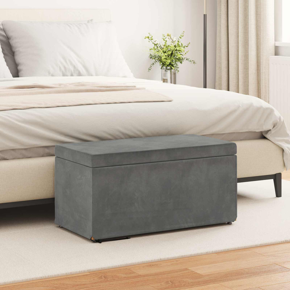 Stolica Tamno siva 81 x 41 x 40 cm Svileni i Fino Radeći Drvo