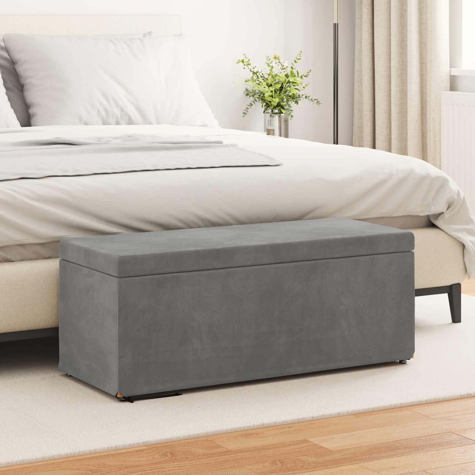 Stolica Tamno siva 101 x 41 x 40 cm Svileni i Fino Radeći Drvo