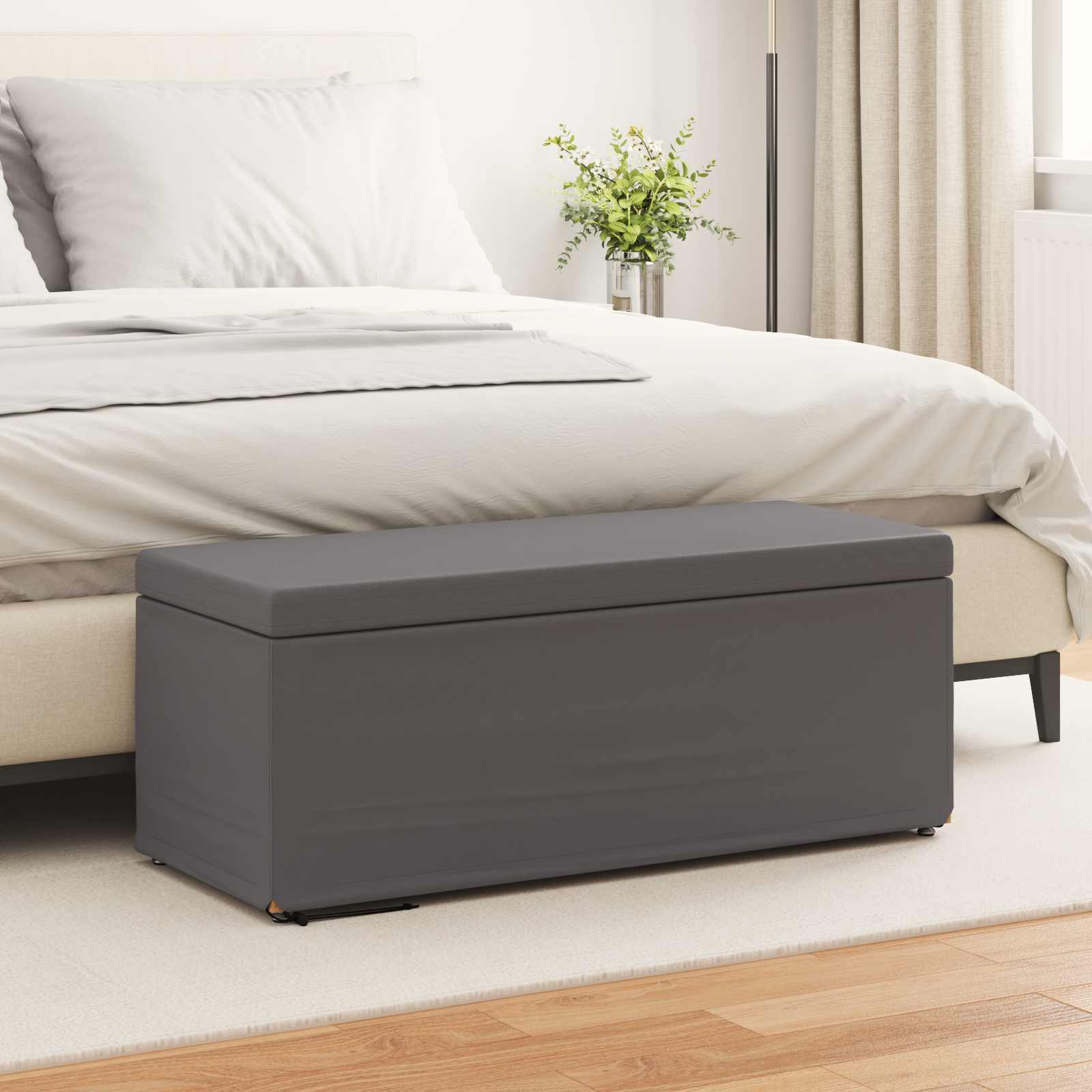 Stolica Siva 101 x 41 x 40 cm Umjetna Koža i Fino Radeći Drvo