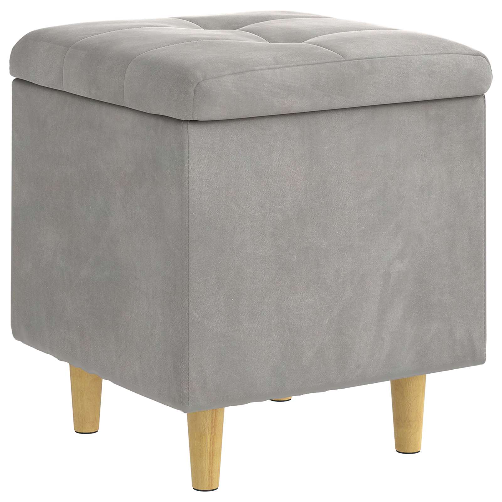 Otoman za pohranu Svijetlo siva 40 x 40 x 45 cm Baršun