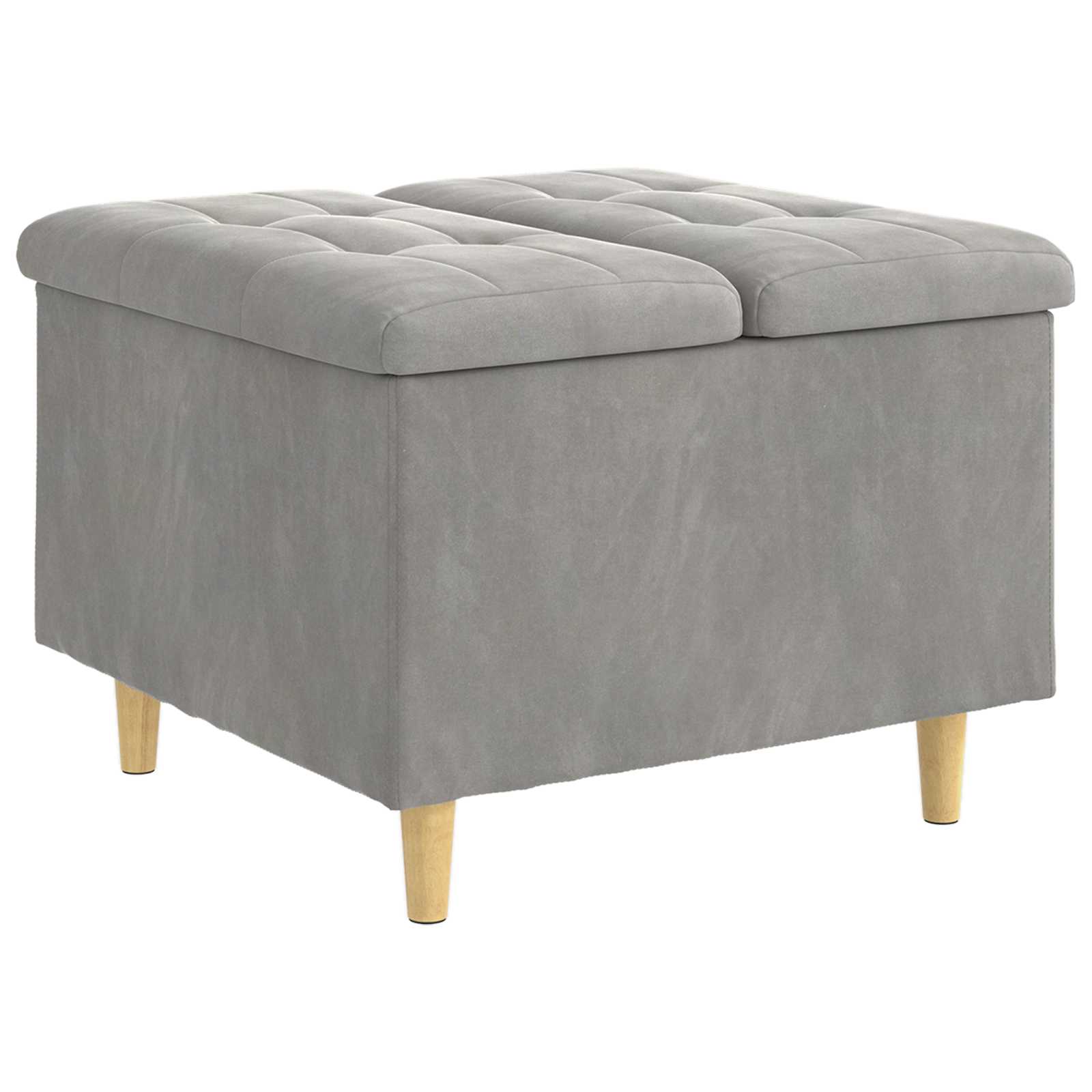 Otoman za pohranu Svijetlo siva 60 x 60 x 45 cm Baršun