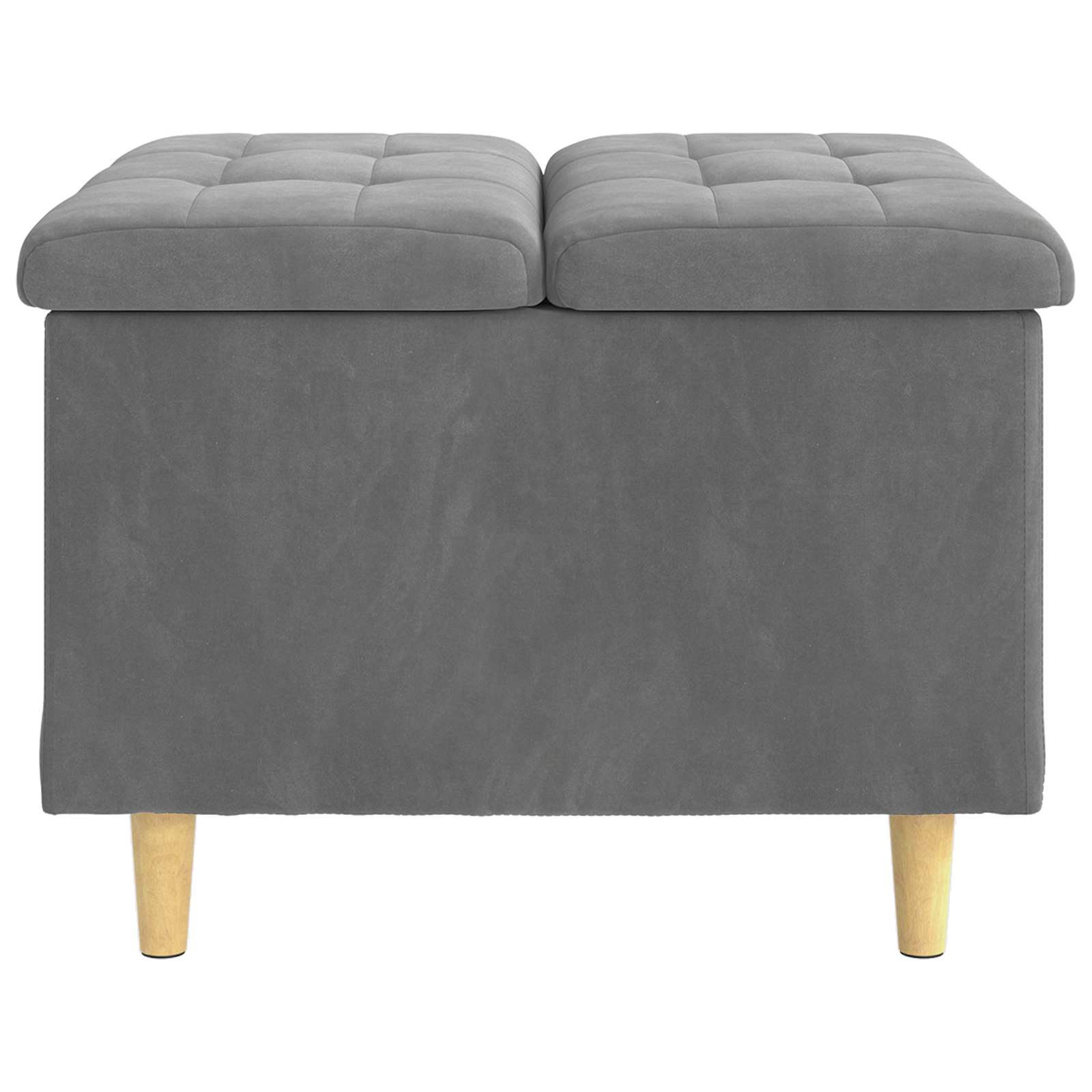 Otoman za pohranu s jastukom Tamno siva 60 x 60 x 45 cm Baršun