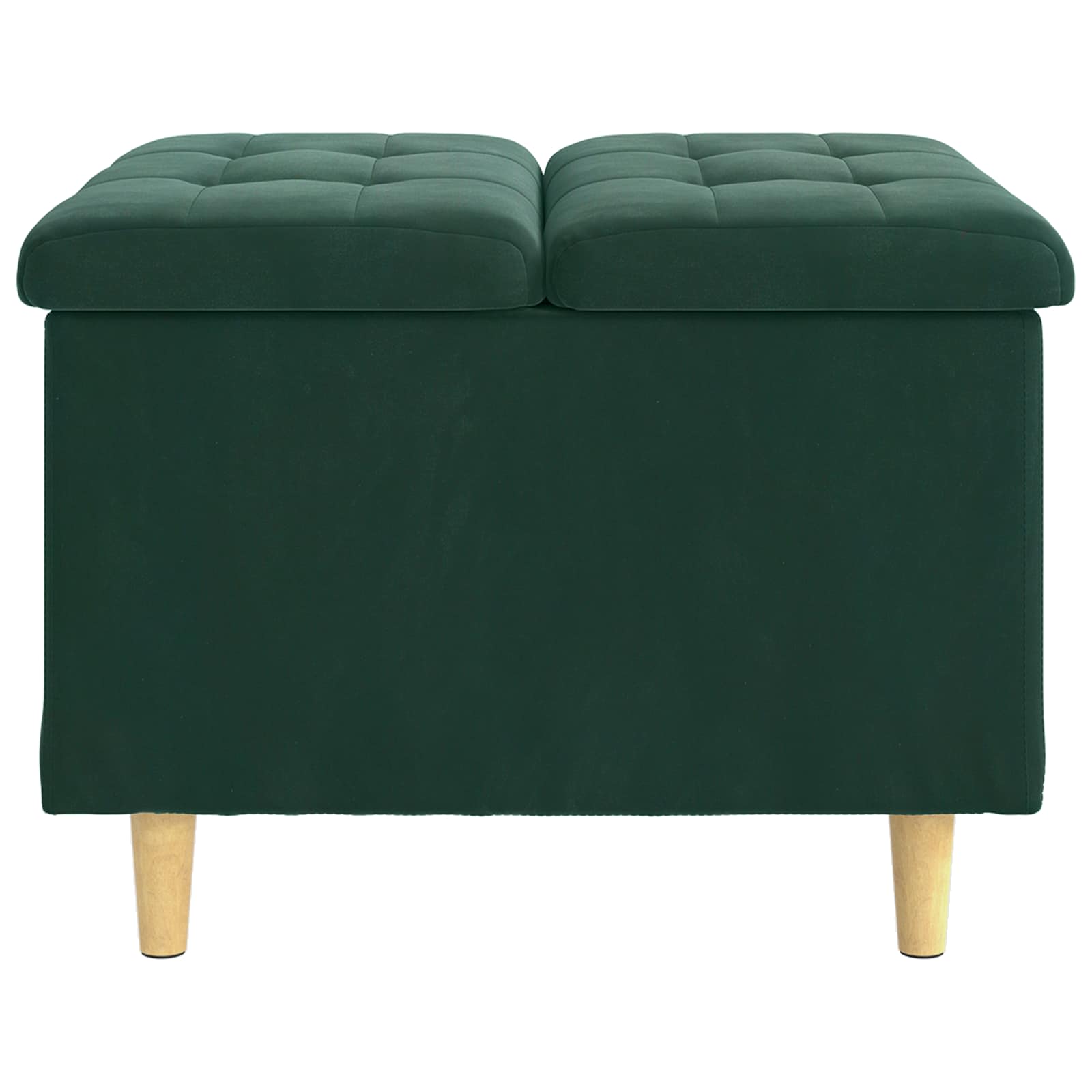 Otoman za pohranu s jastukom Tamnozelena 60 x 60 x 45 cm Baršun