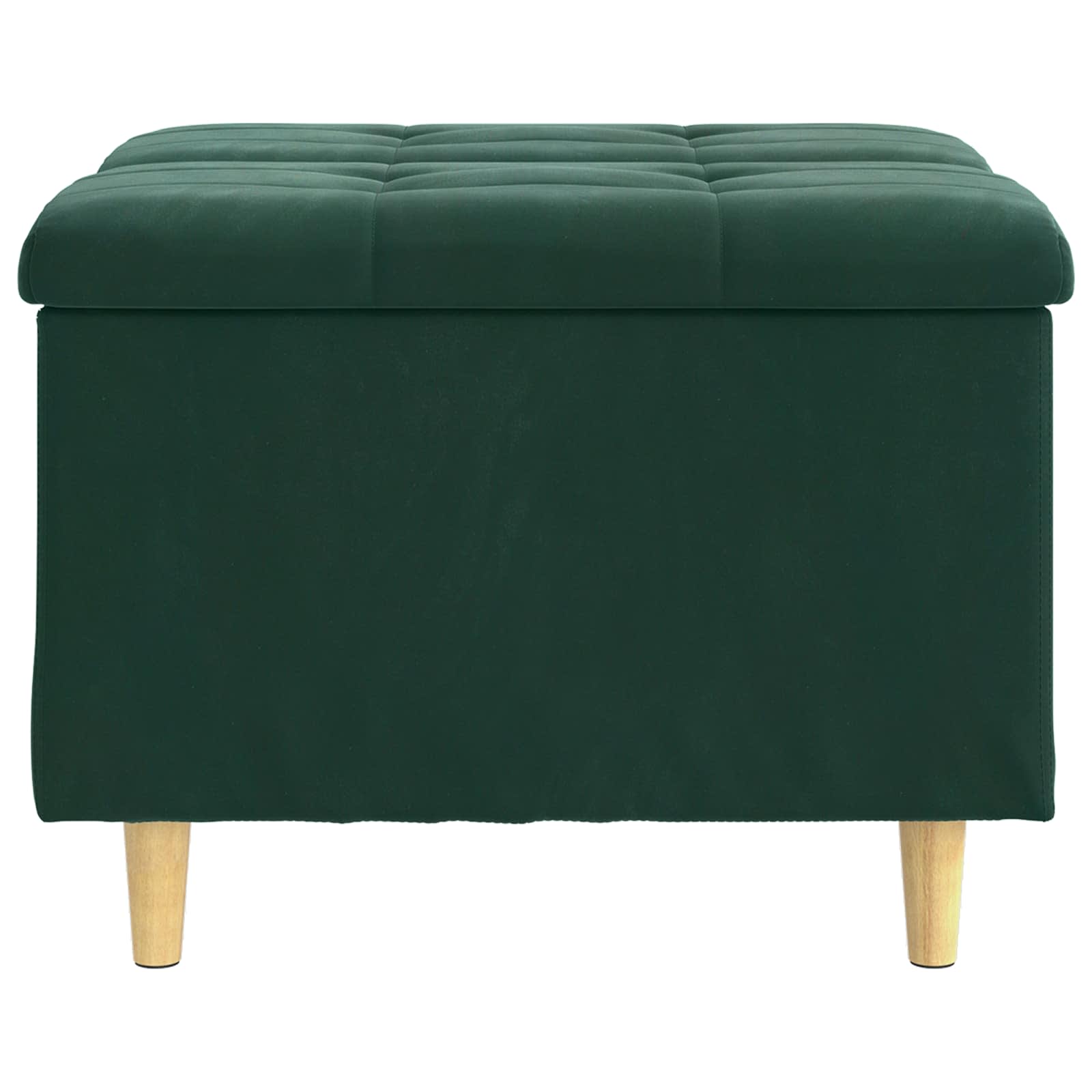 Otoman za pohranu s jastukom Tamnozelena 60 x 60 x 45 cm Baršun