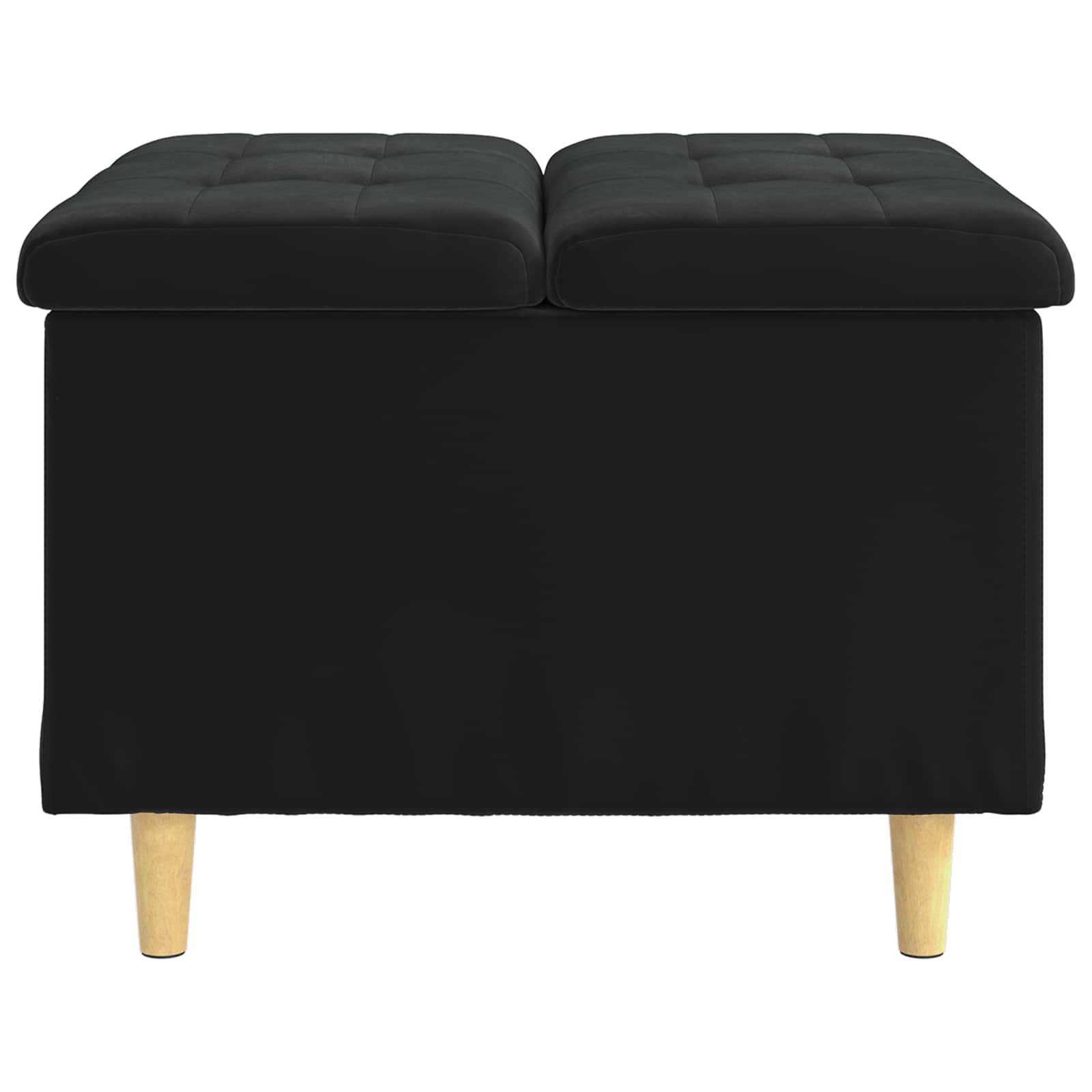Otoman za pohranu s jastukom Crna 60 x 60 x 45 cm Baršun