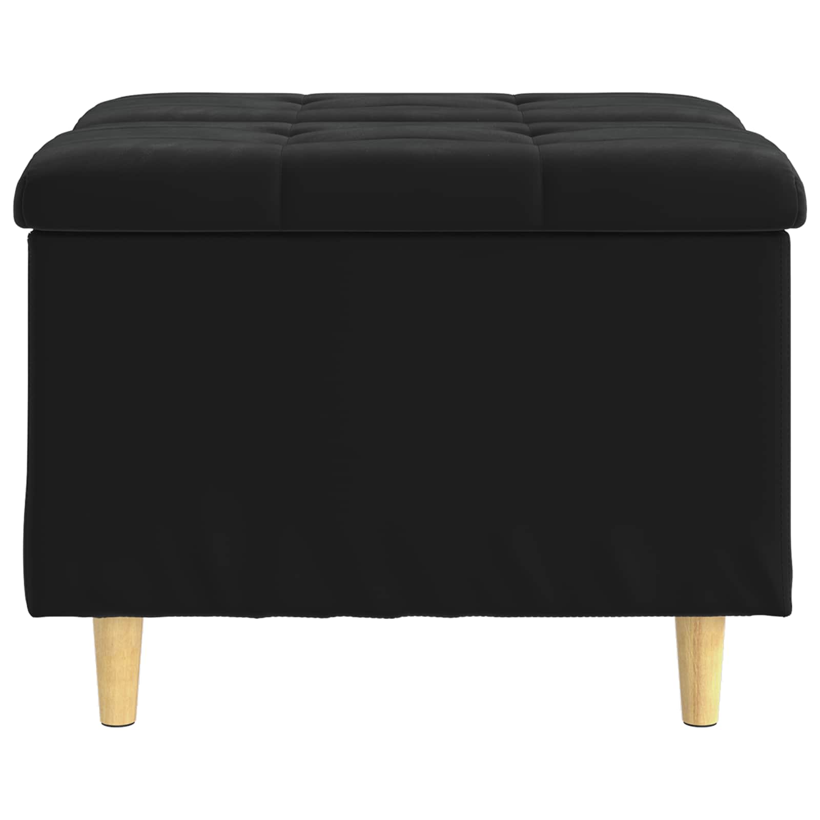 Otoman za pohranu s jastukom Crna 60 x 60 x 45 cm Baršun