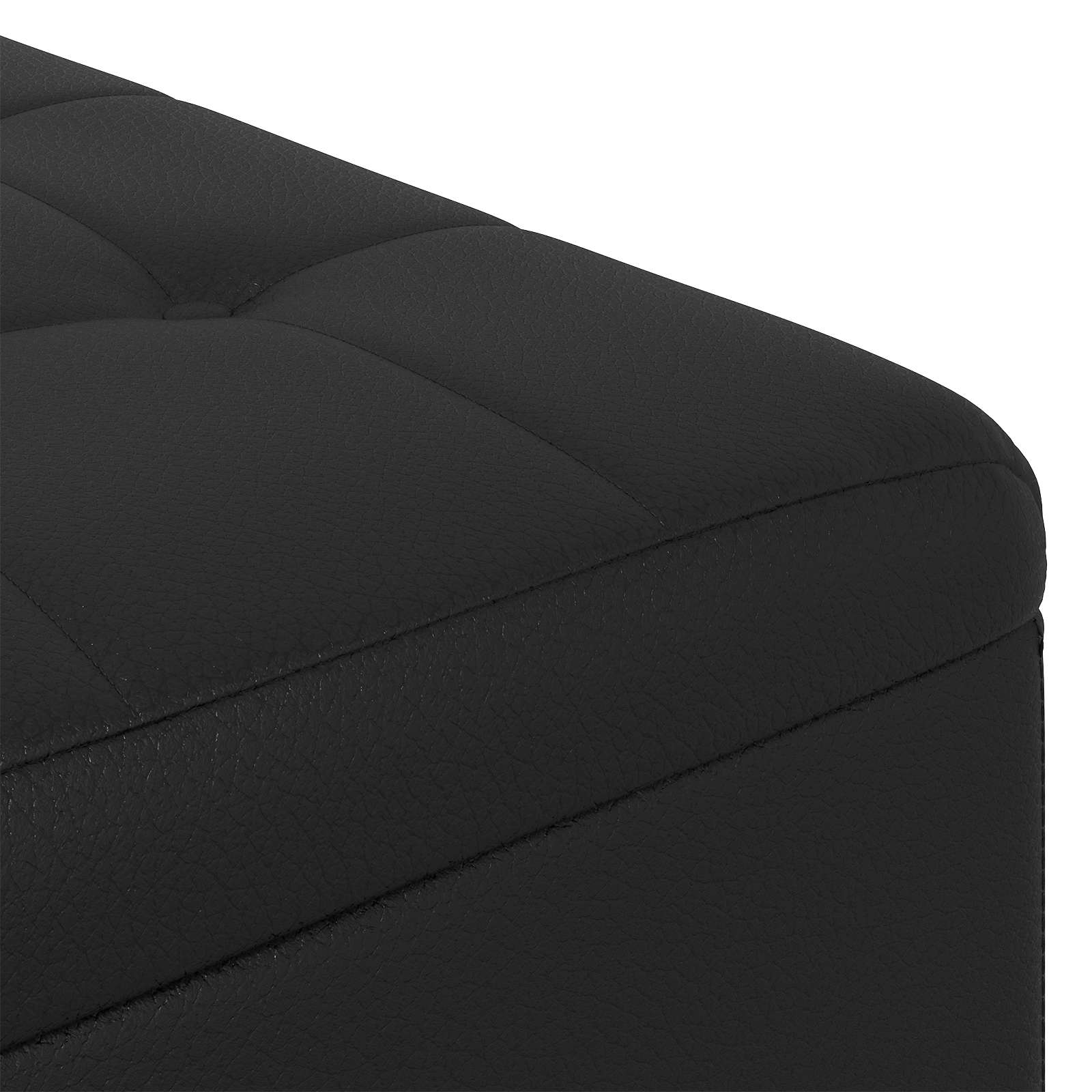 Otoman za pohranu s jastukom Crna 60 x 60 x 45 cm Umjetna koža