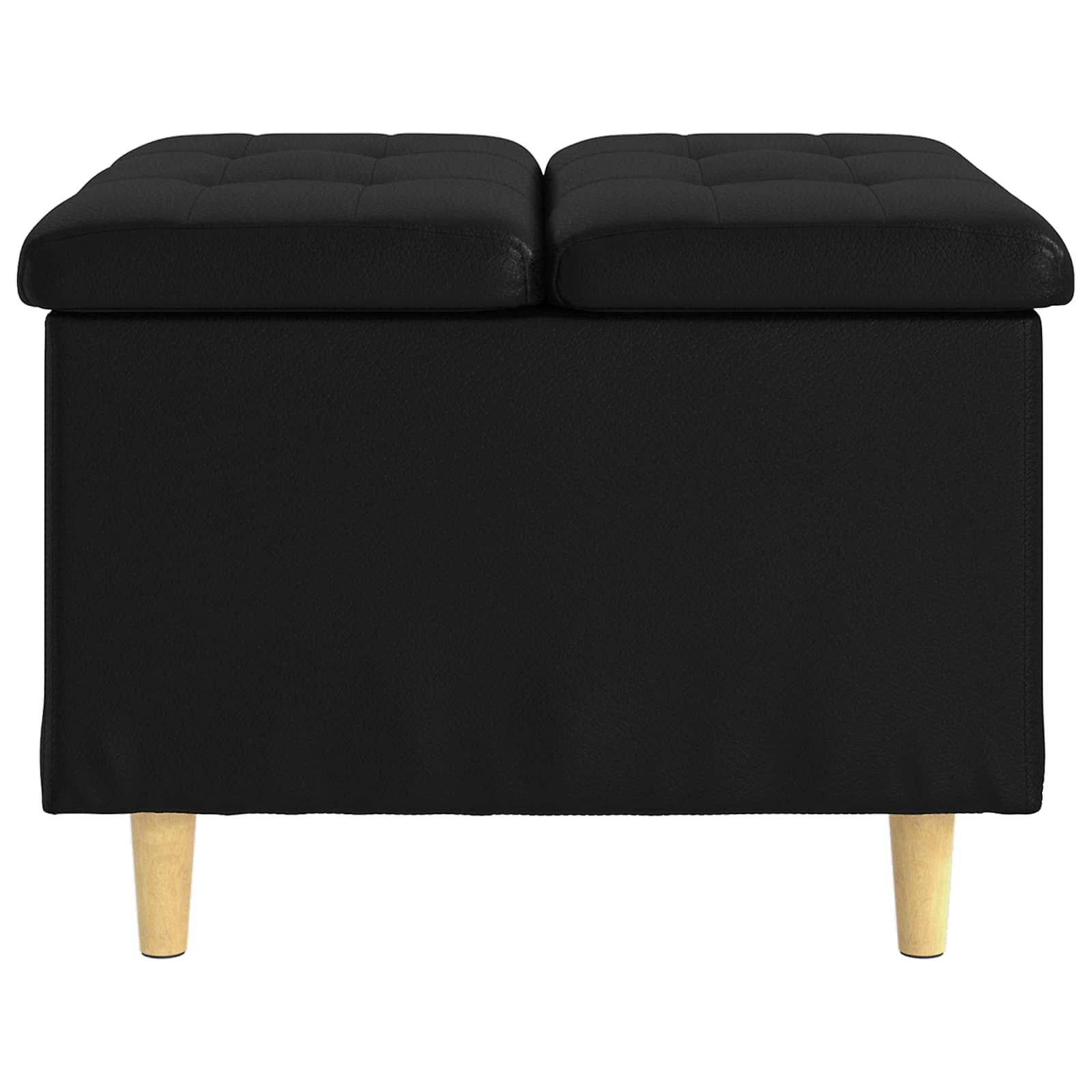 Otoman za pohranu s jastukom Crna 60 x 60 x 45 cm Umjetna koža