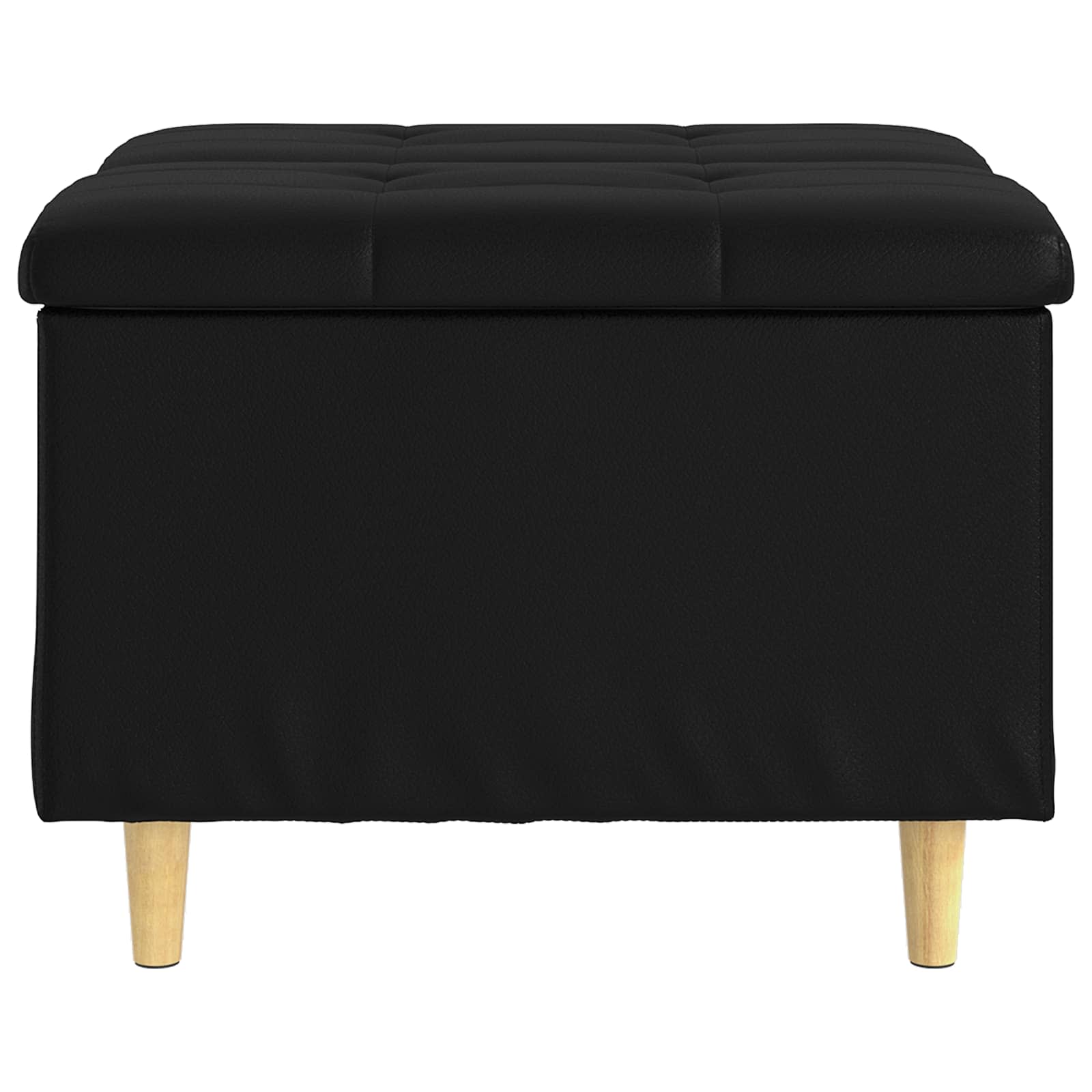 Otoman za pohranu s jastukom Crna 60 x 60 x 45 cm Umjetna koža