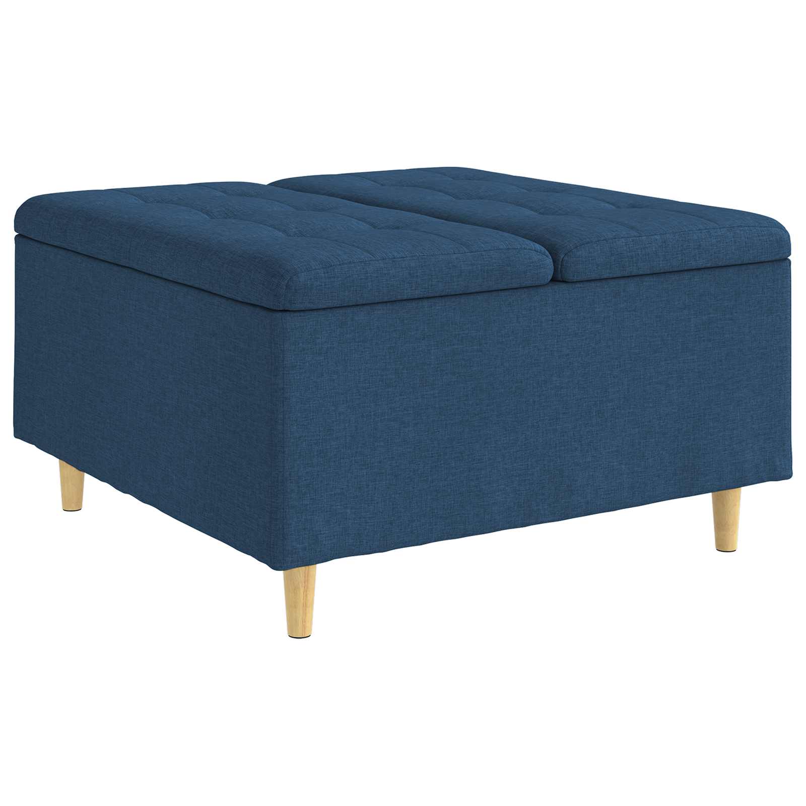 Otoman za pohranu s jastukom Plava 80 x 80 x 45 cm tkanina