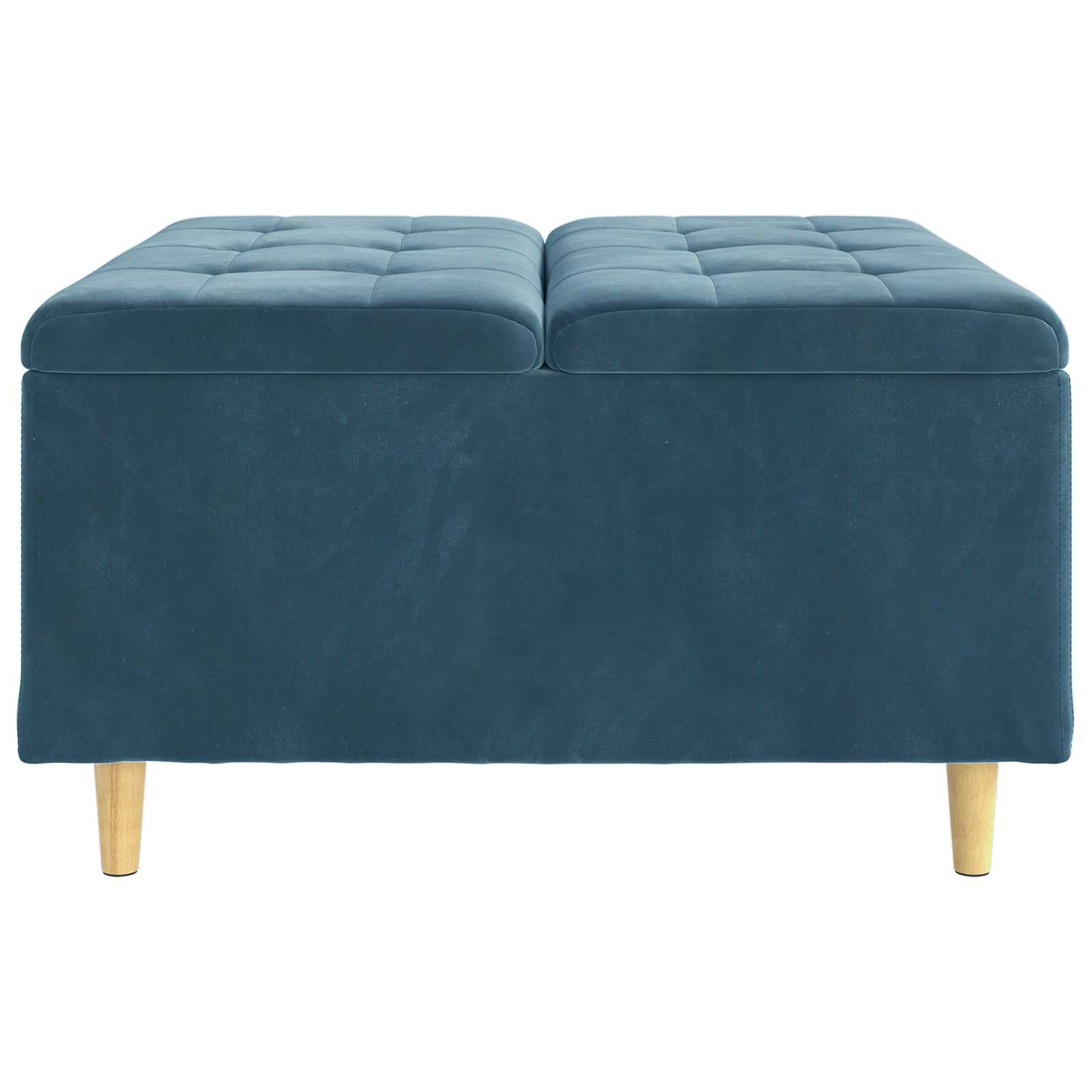 Otoman za pohranu s jastukom Plava 80 x 80 x 45 cm Baršun