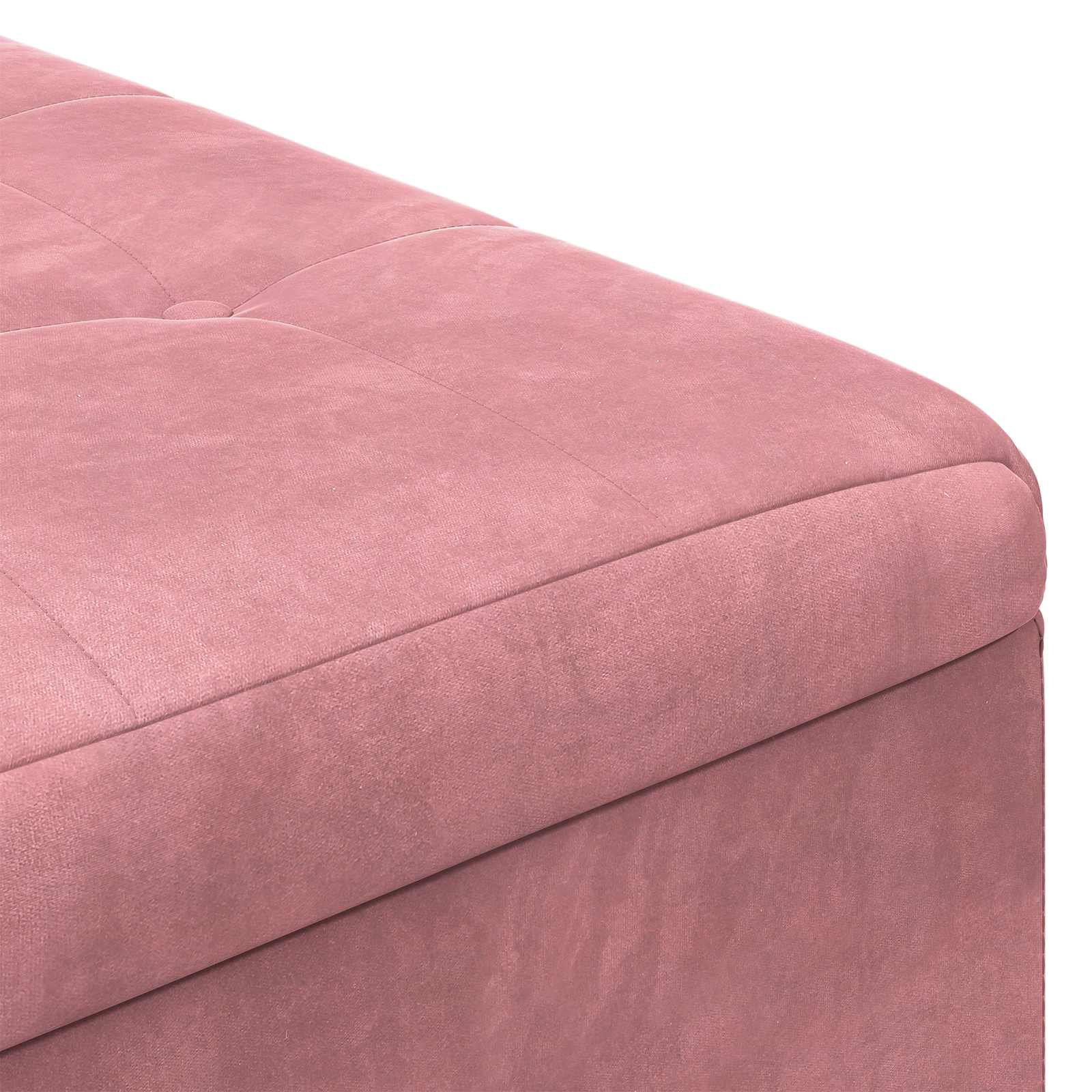 Otoman za pohranu s jastukom Ružičasta 80 x 80 x 45 cm Baršun