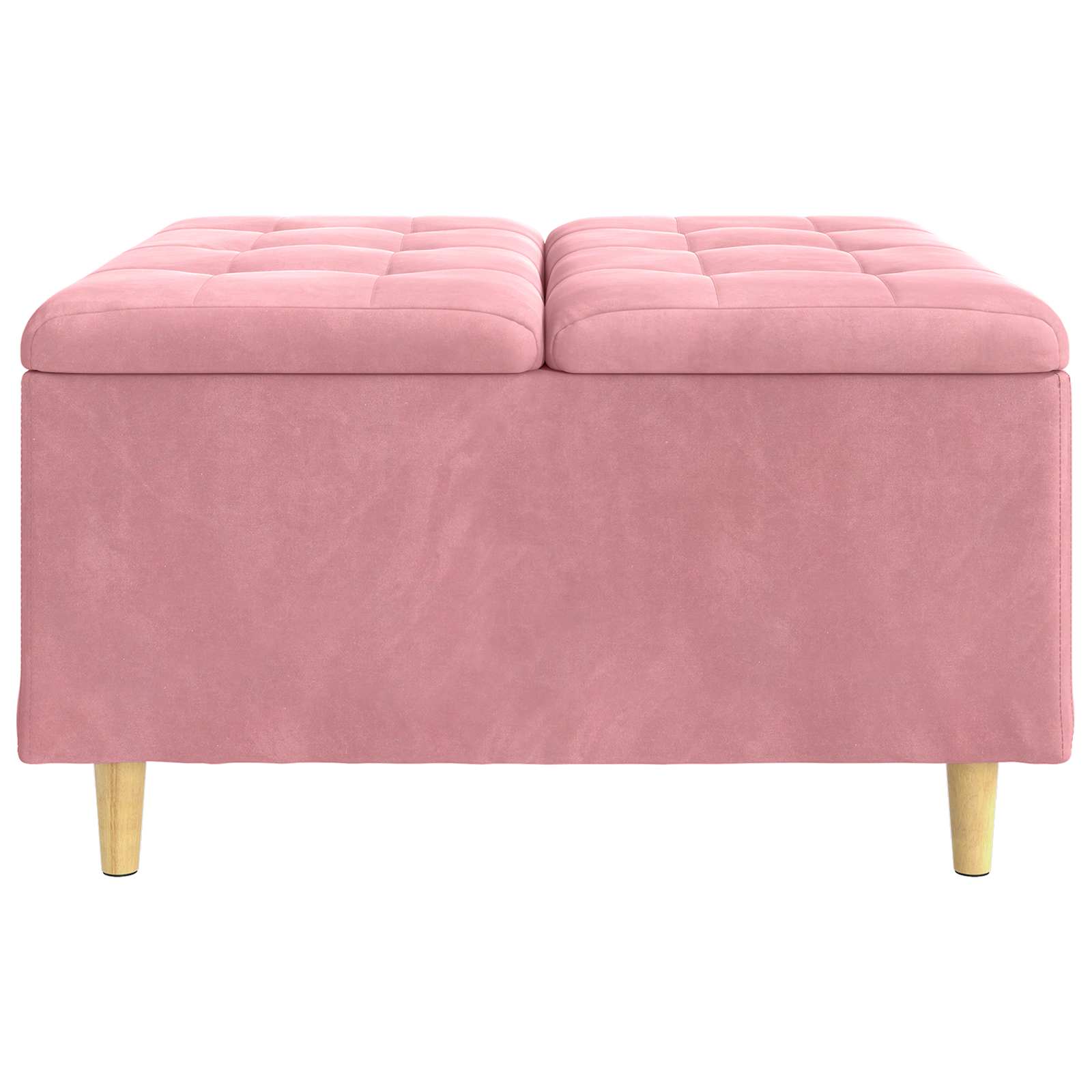 Otoman za pohranu s jastukom Ružičasta 80 x 80 x 45 cm Baršun
