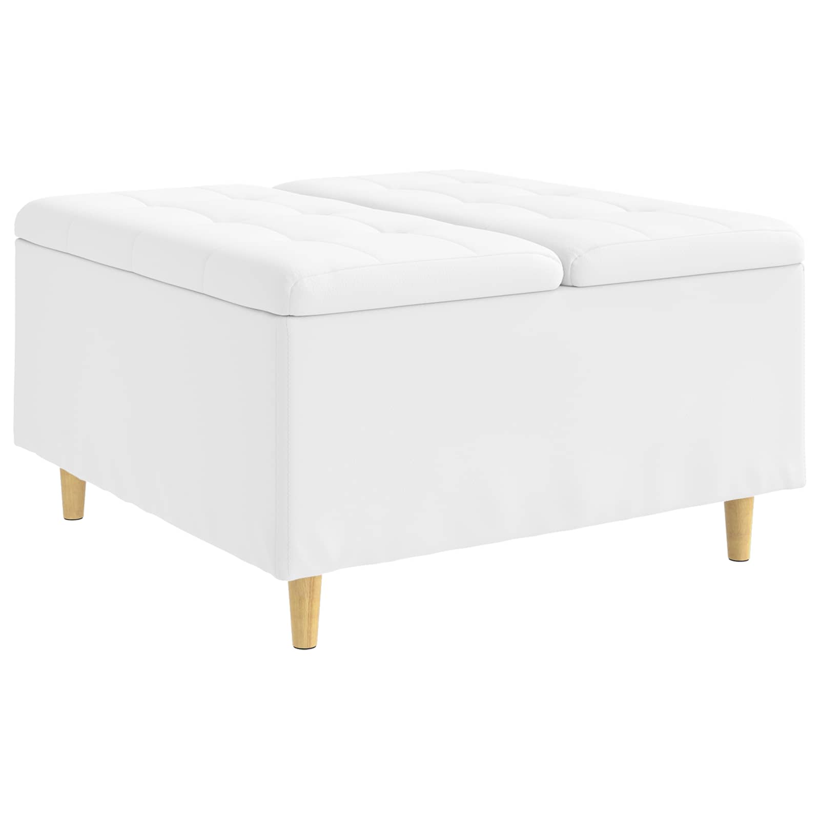 Otoman za pohranu Bijeli 80 x 80 x 45 cm Umjetna koža