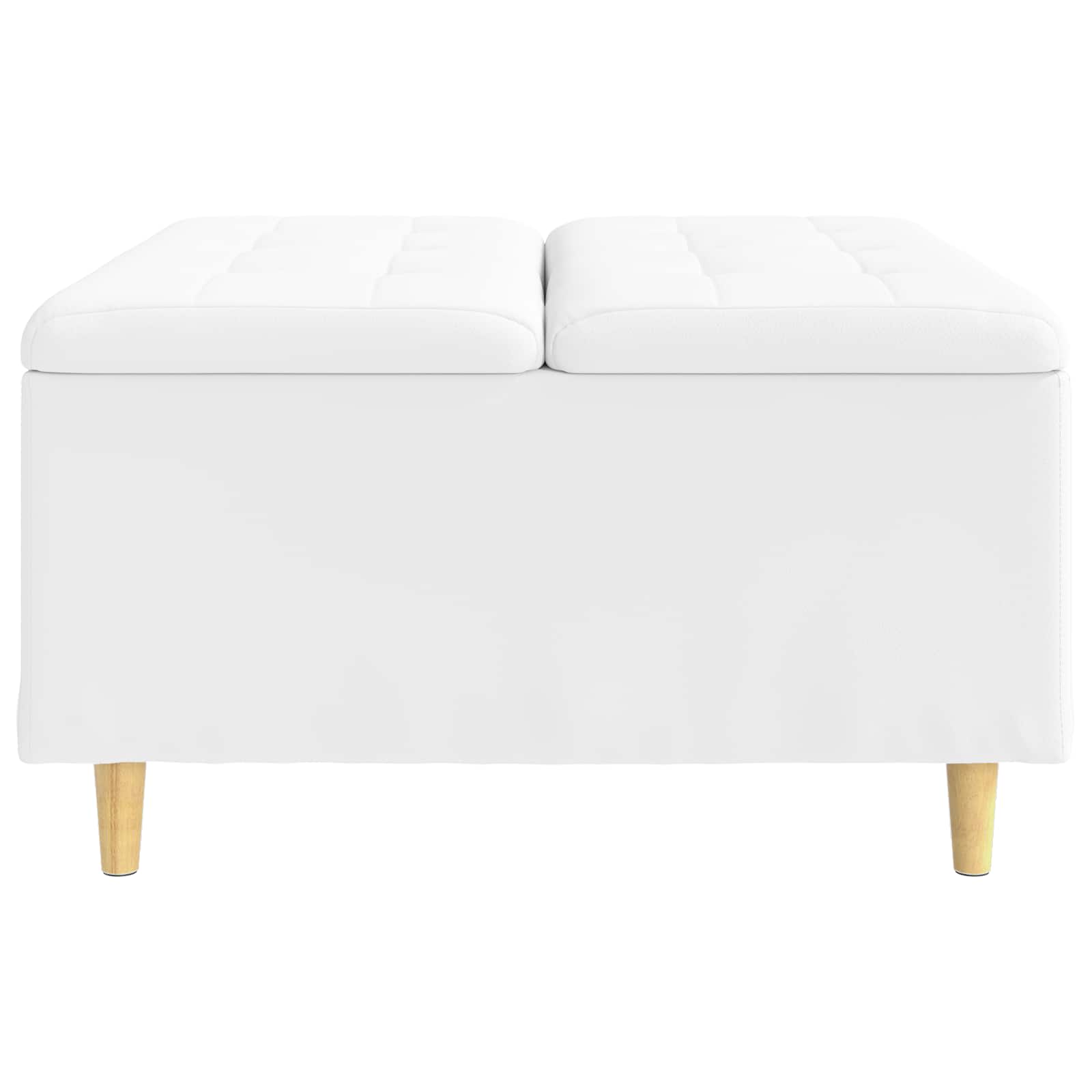 Otoman za pohranu Bijeli 80 x 80 x 45 cm Umjetna koža