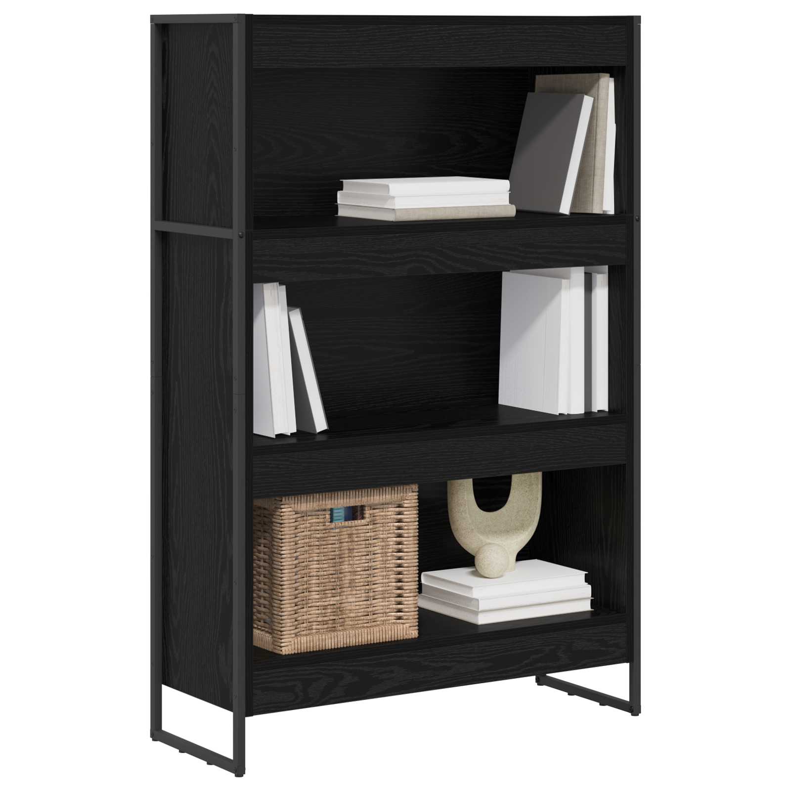 Ormarić za knjige Crni hrast 80 x 30 x 121 cm Konstruirano drvo