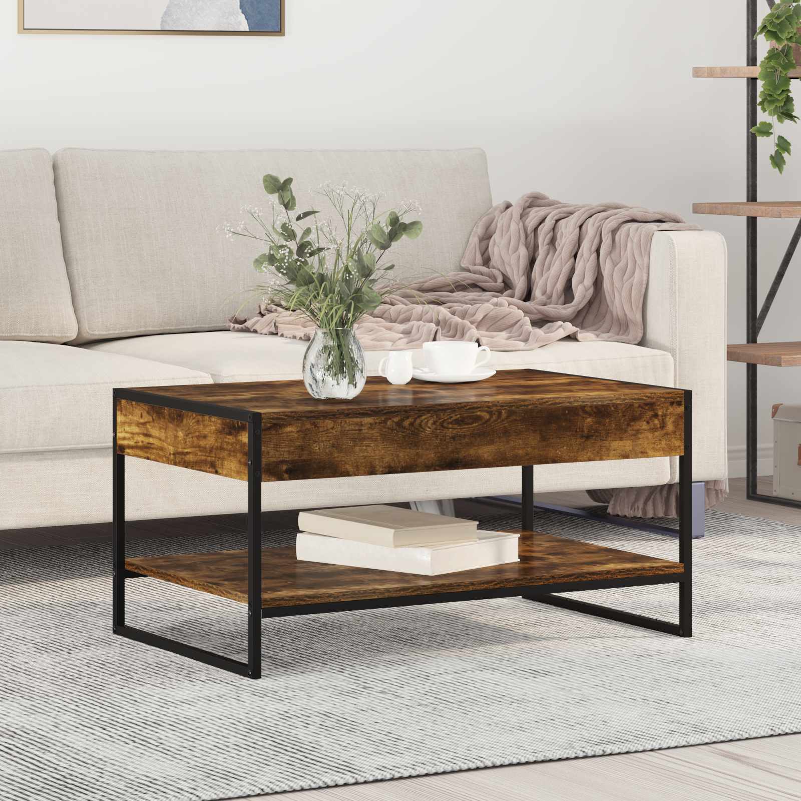 Kava Stol Dimni hrast 80 x 50 x 40 cm Konstruirano drvo