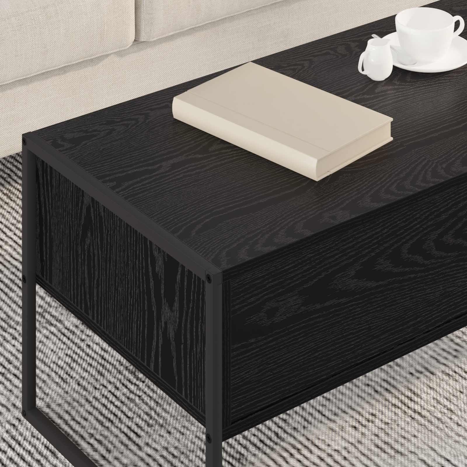 Kava Stol Crni hrast 100 x 46 x 40 cm Konstruirano drvo