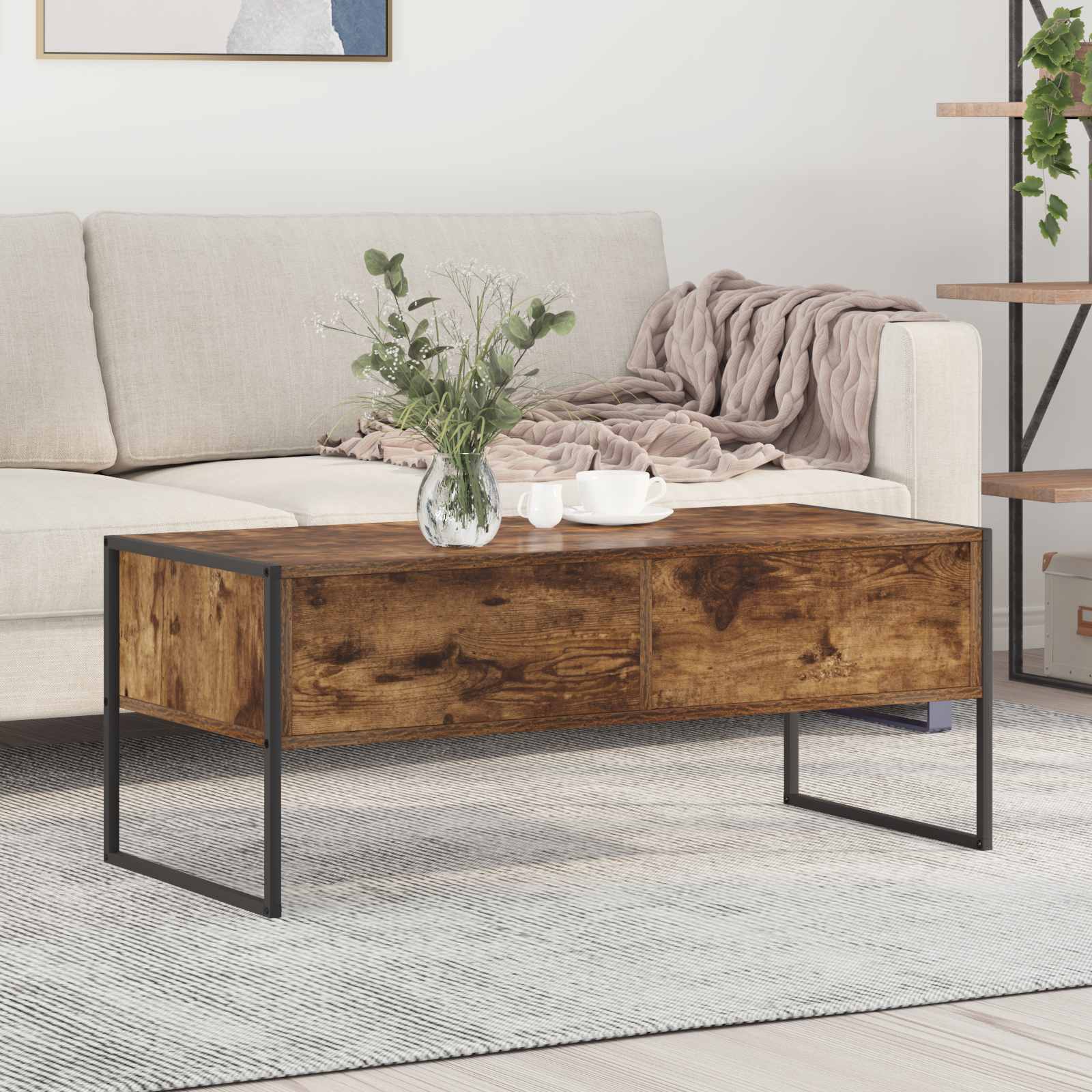 Kava Stol Dimni hrast 100 x 46 x 40 cm Konstruirano drvo