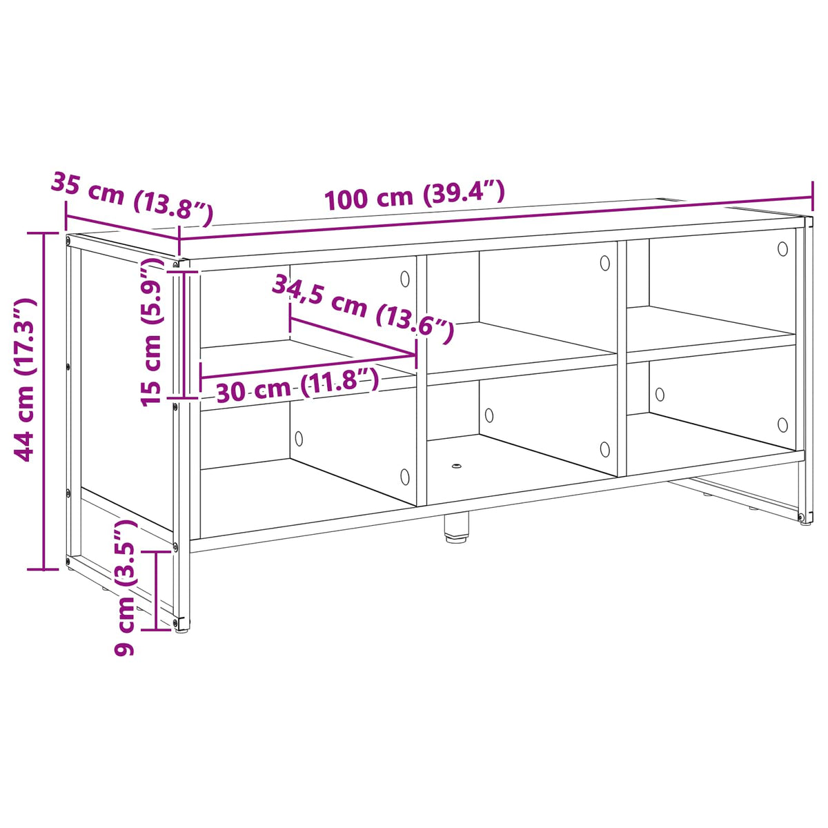 Ormar za cipele Crni hrast 100 x 35 x 44 cm Konstruirano drvo